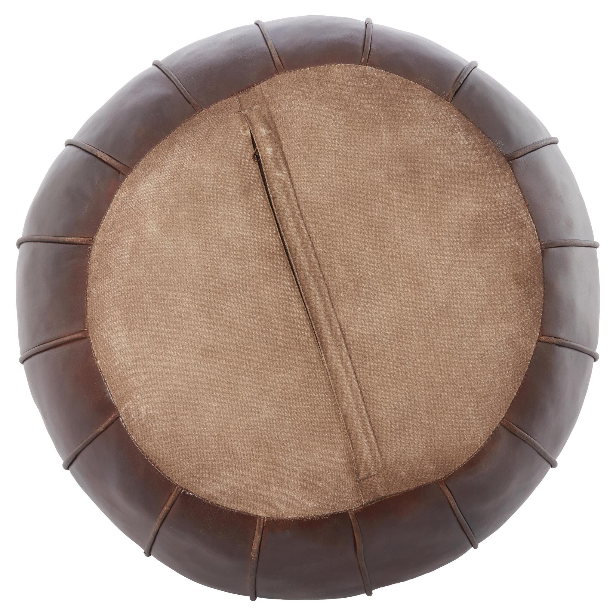 Gepolsterter Pouf in Dunkelbraun für Wohnzimmer