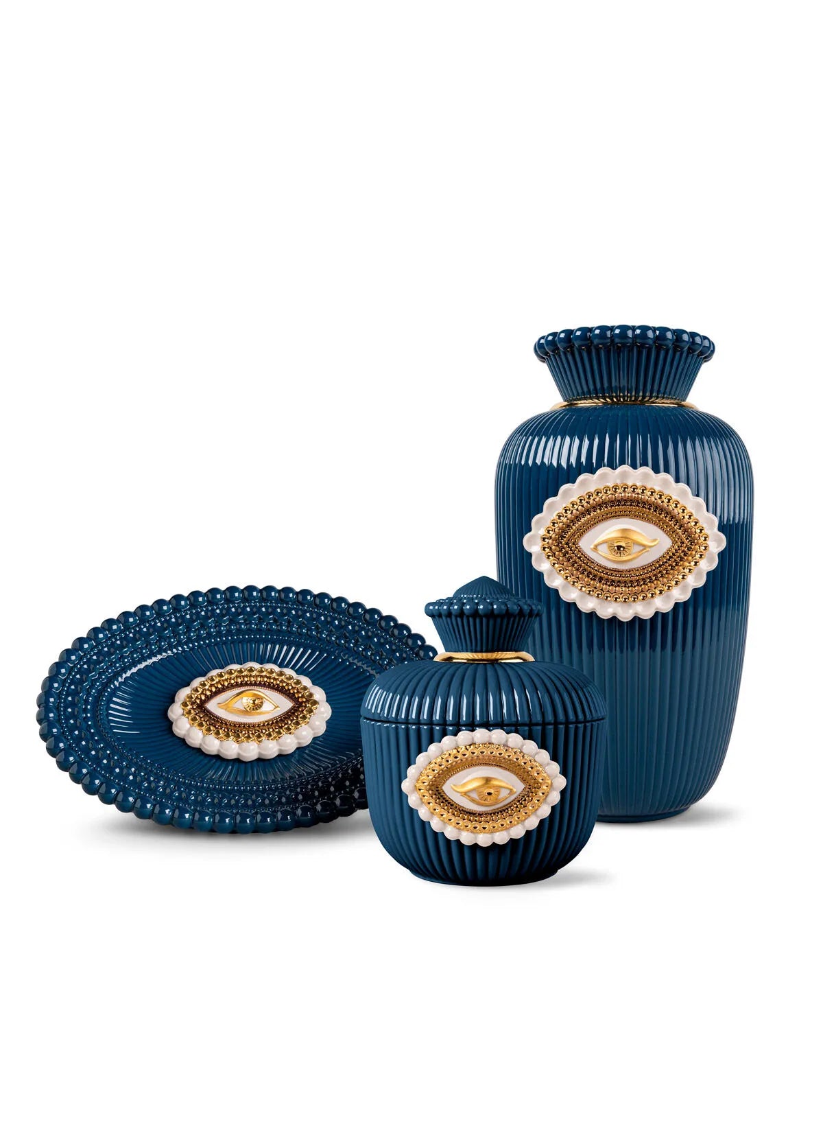 Limitierte LOVER’S EYES Kollektion, Schmuckbox, Vase und Schale aus Porzellan von Lladró