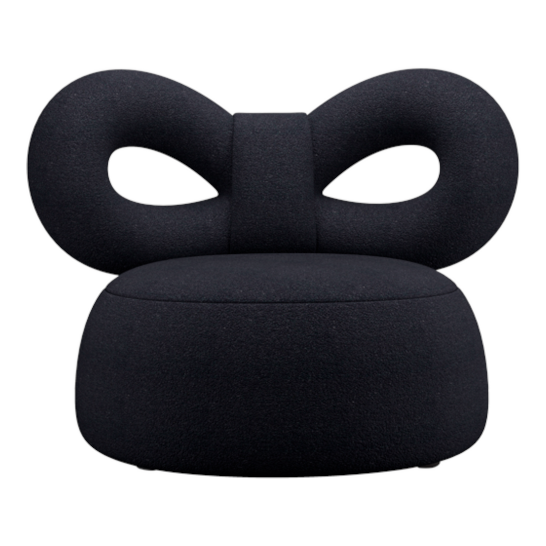 Design-Sessel von Qeeboo in tiefem Schwarz mit strukturierter Oberfläche