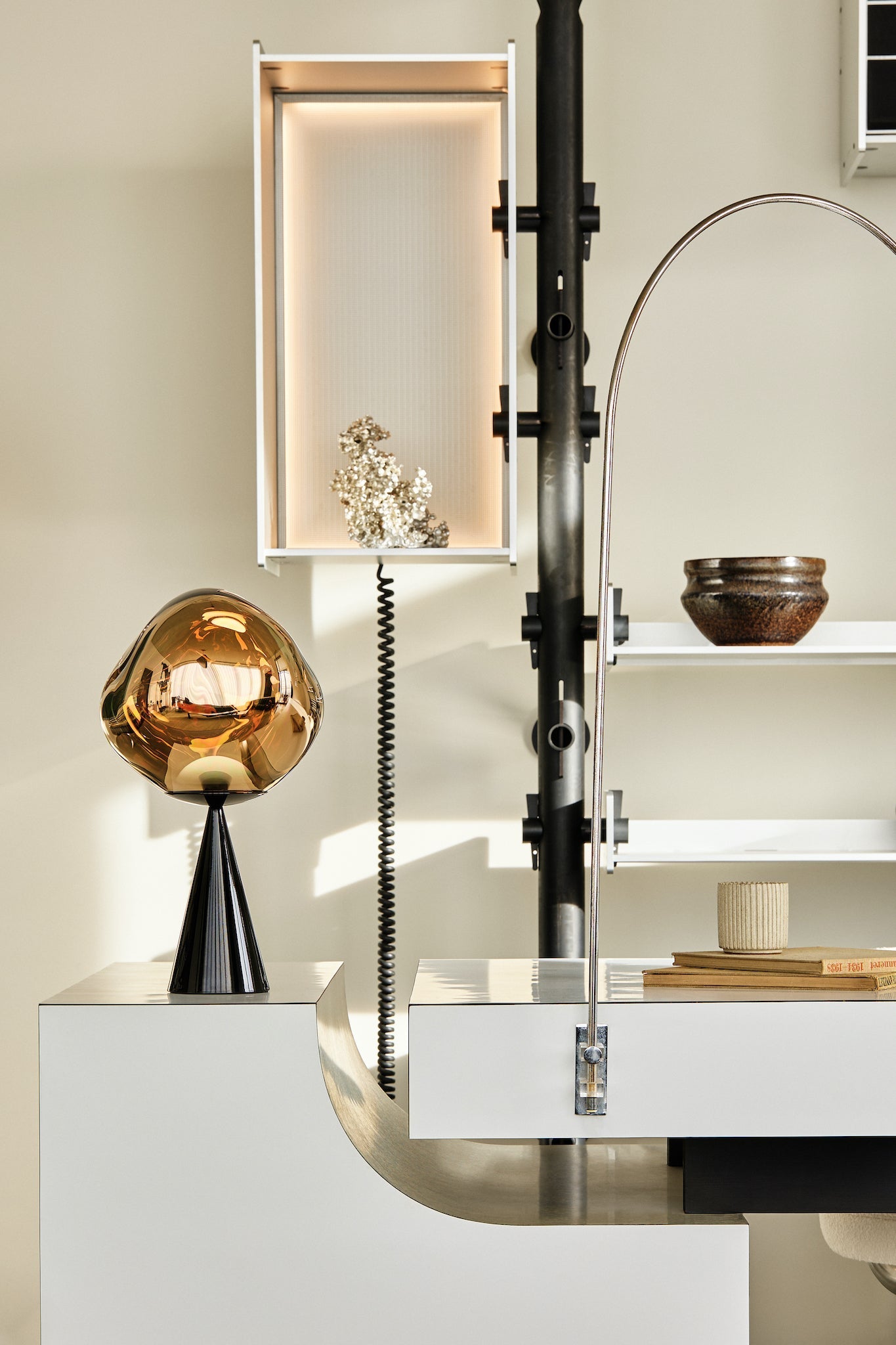 Interior - Melt Table Light in Gold Polished Polycarbonate