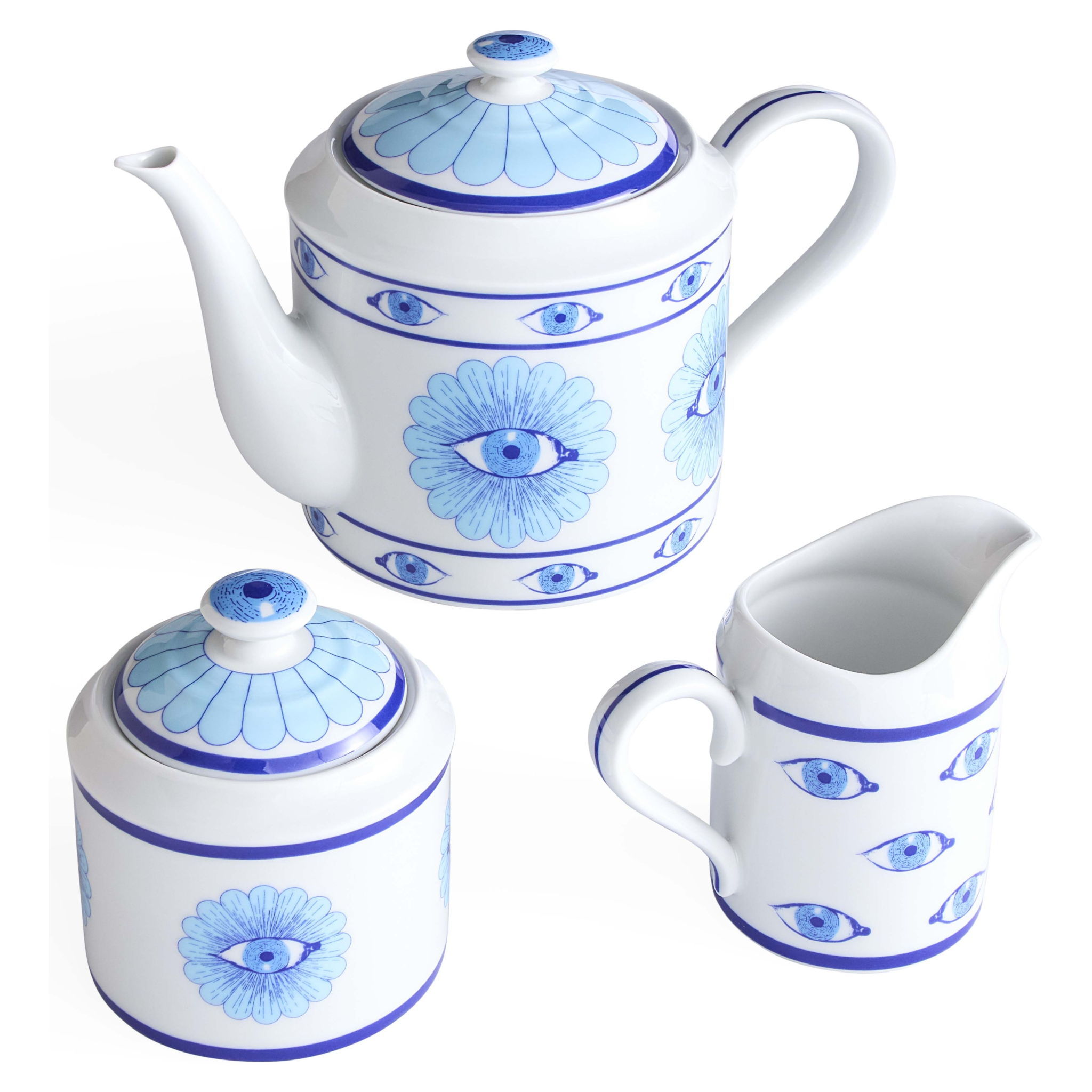 Designer-Kaffeekännchen mit glänzendem Finish und Goldveredelung