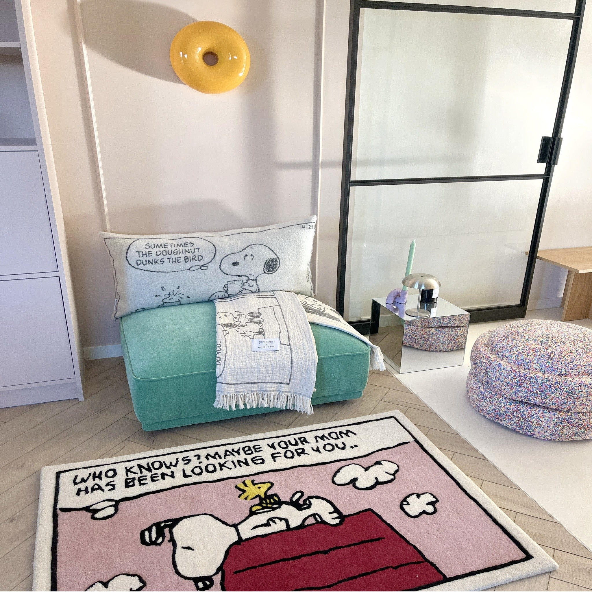 Handgetufteter Peanuts Teppich Comic Mom