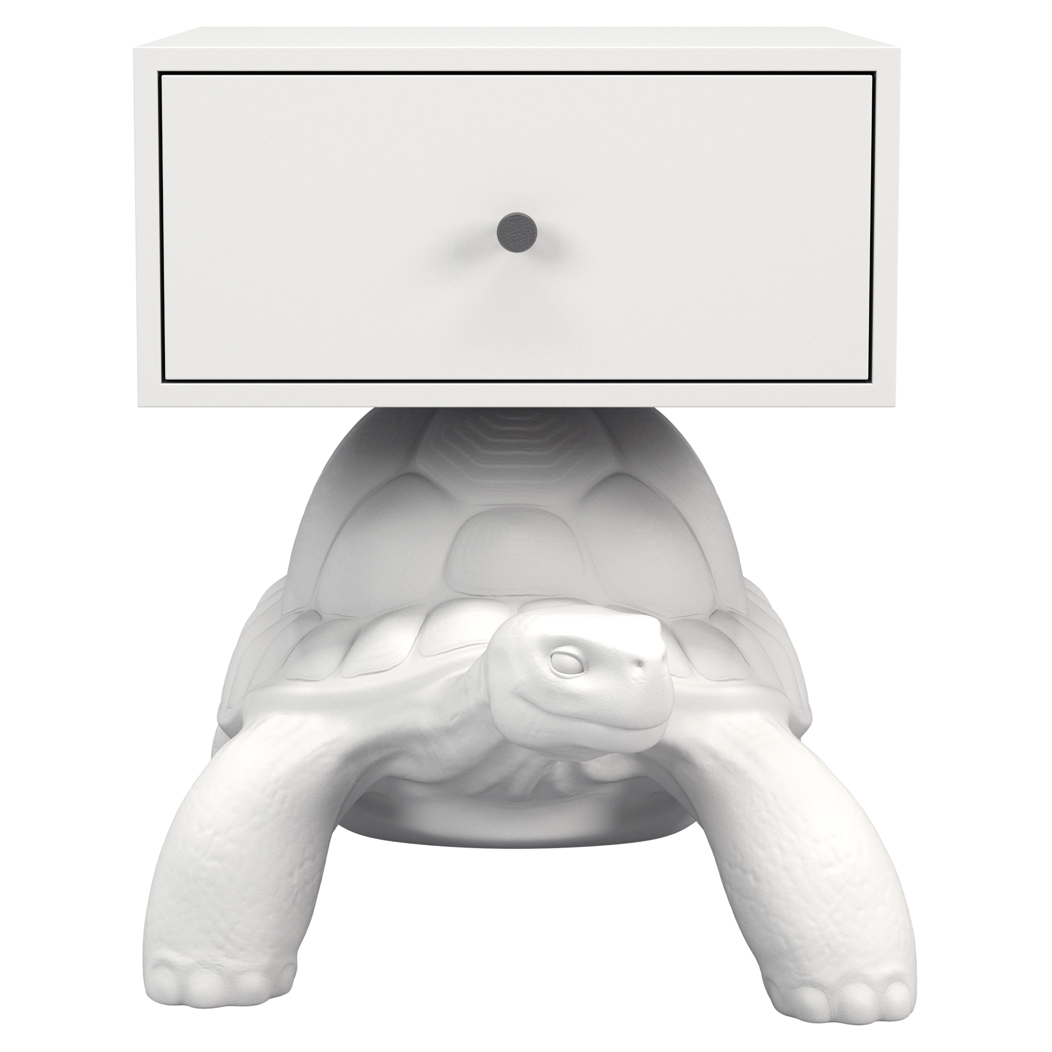 Beistelltisch in Schildkrötenform mit praktischem Schubfach