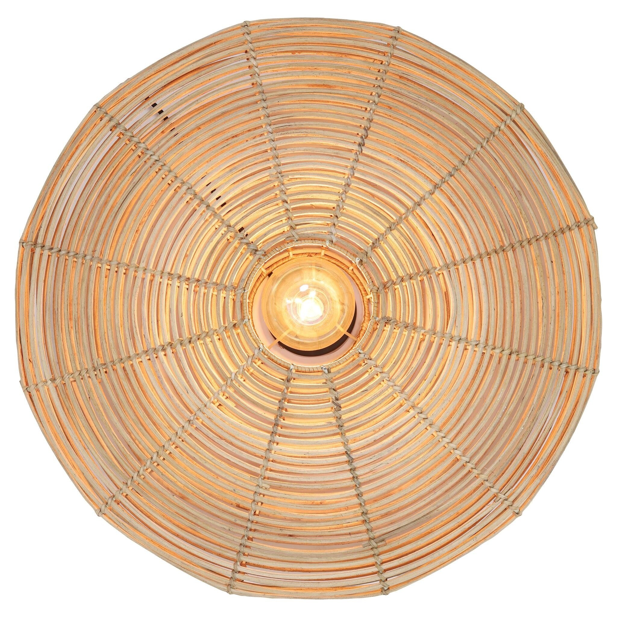 Wohnzimmer mit MATAKA Rattan Wandleuchte Ø60x21 cm dekoriert
