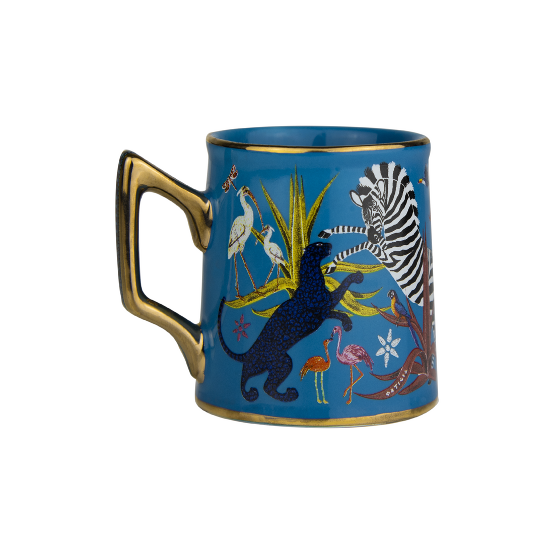 Geschenkbox mit Dschungelillustrationen passend zur Keramiktasse