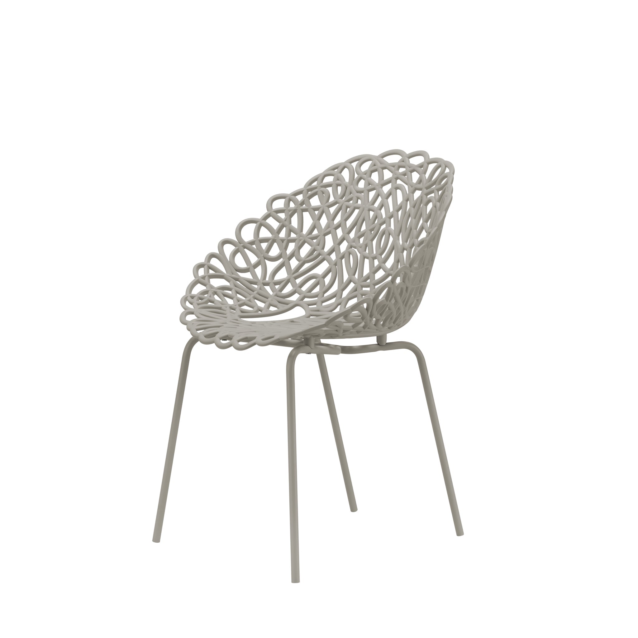 In- und Outdoorstuhl BACANA im 2er-Set von Qeeboo in Dove Grey