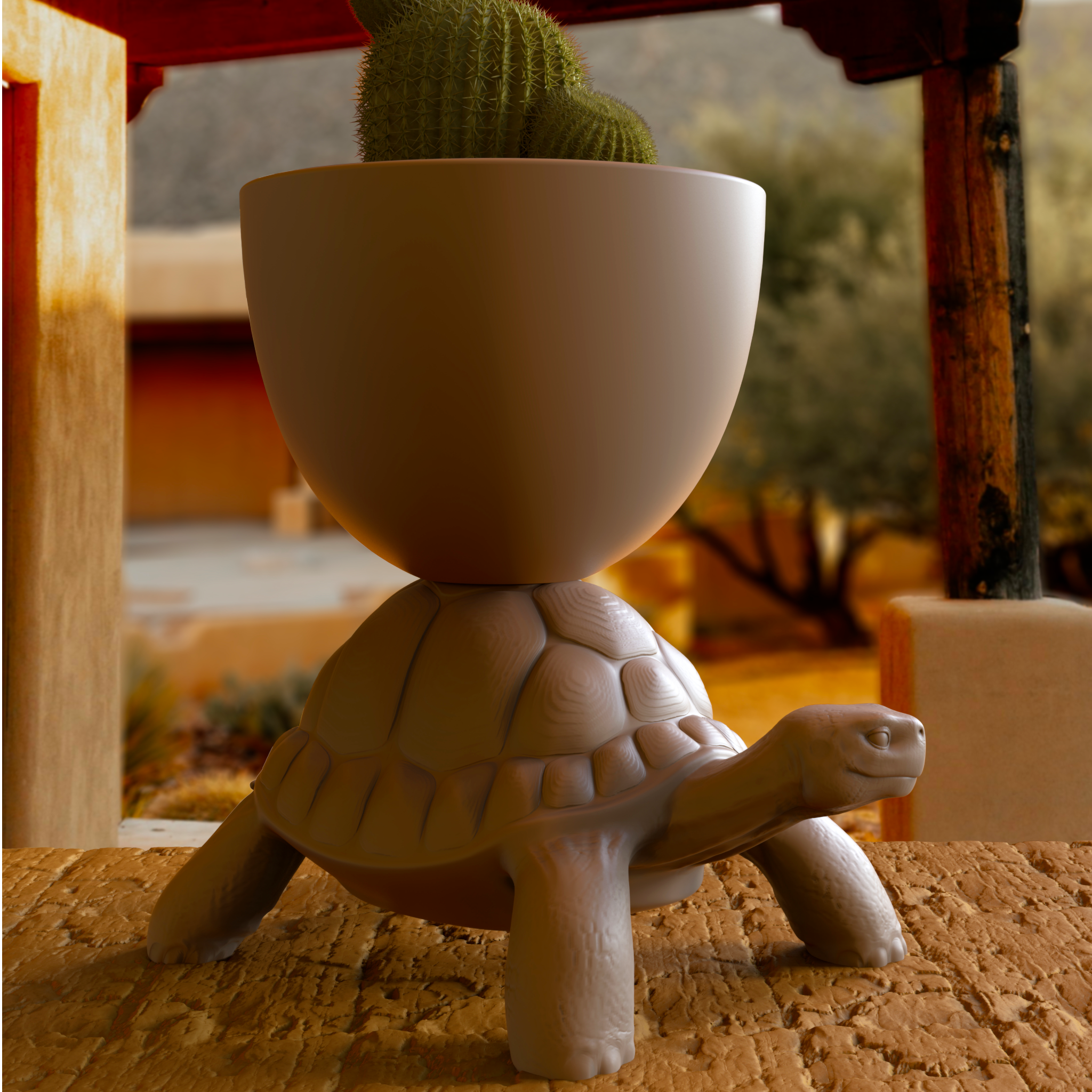 Qeeboo Pflanzgefäß in Grau mit skulpturaler Tierform