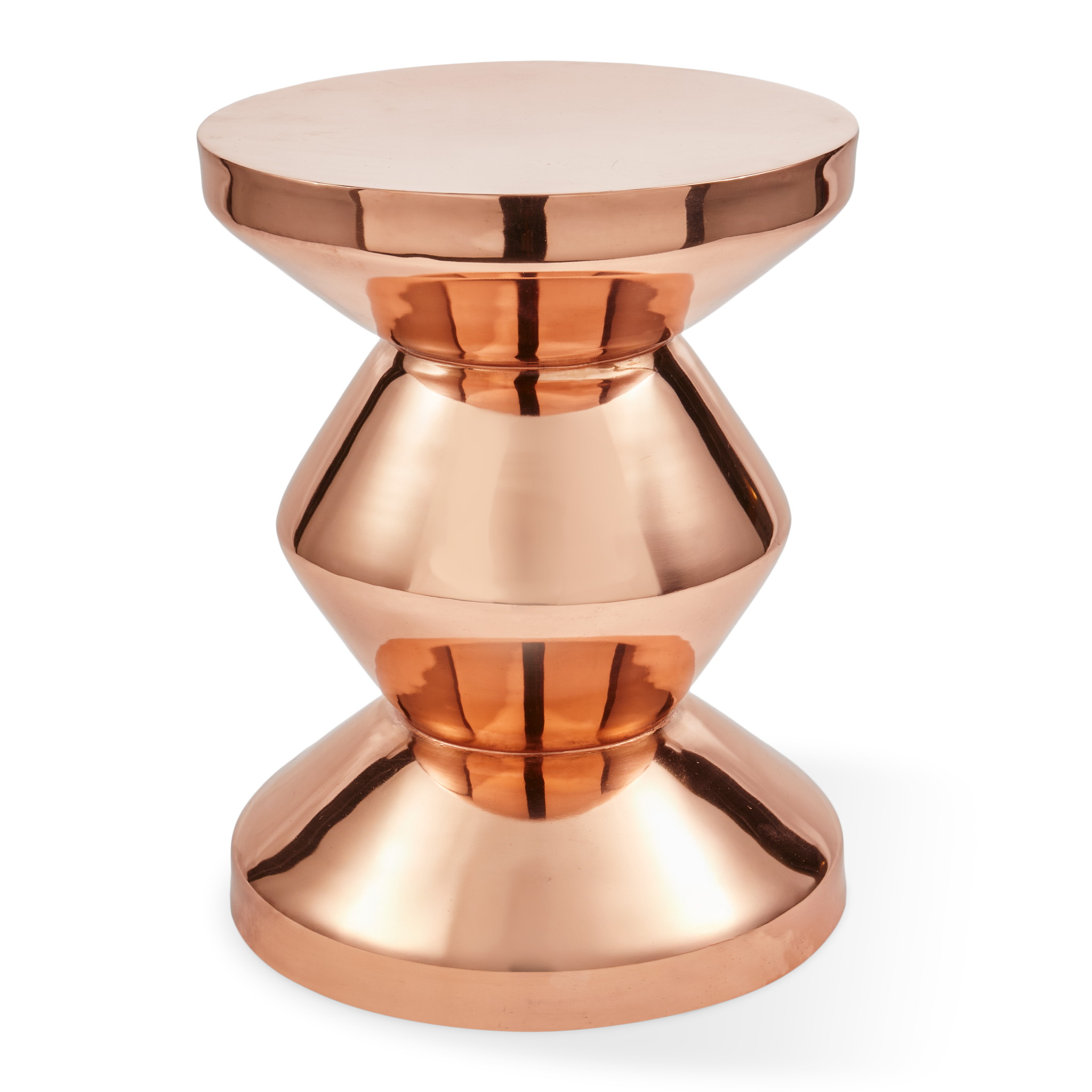 Polspotten Zig Zag Metal Hocker in Kupferoptik