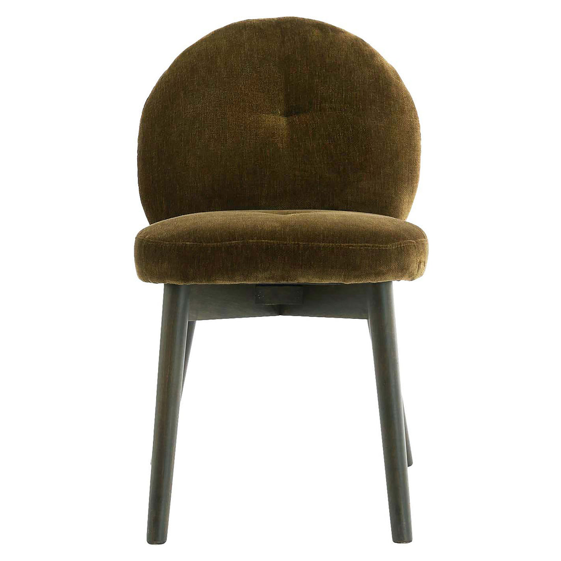 Vorderansicht des gepolsterten Stuhls SINOSA mit runder Lehne