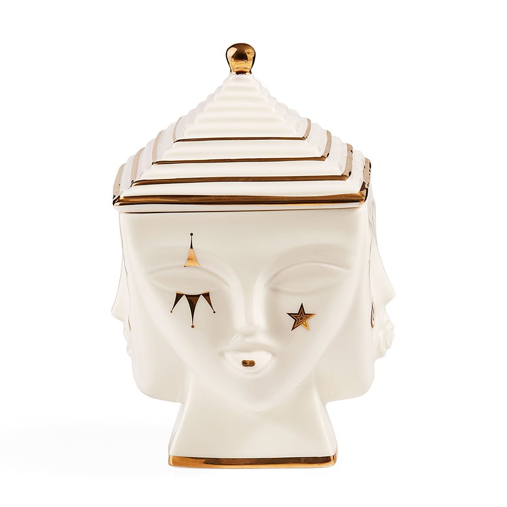 Porzellandose GILDED MASQUERADE BOX weiß/gold von Jonathan Adler
