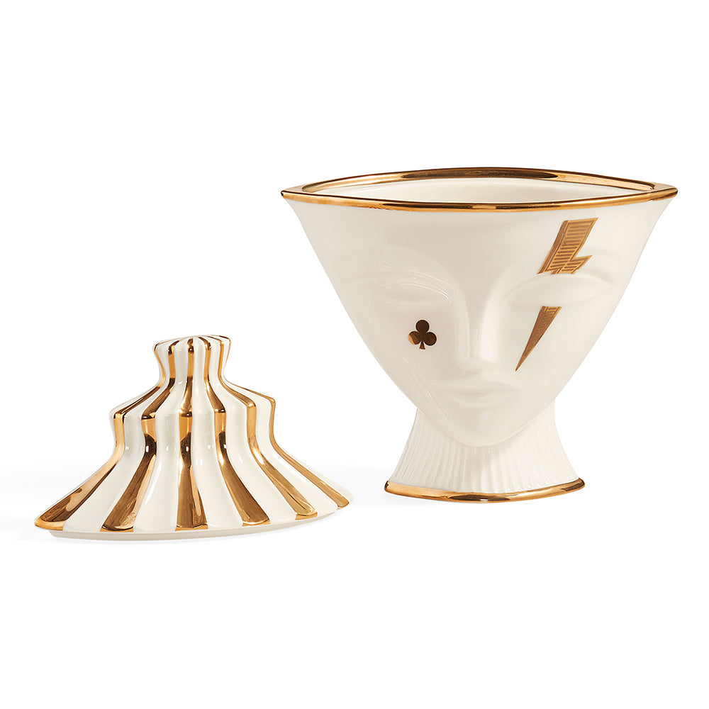 Pozellandose GILDED MUSE GIULIETTE BOX weiß/gold von Jonathan Adler