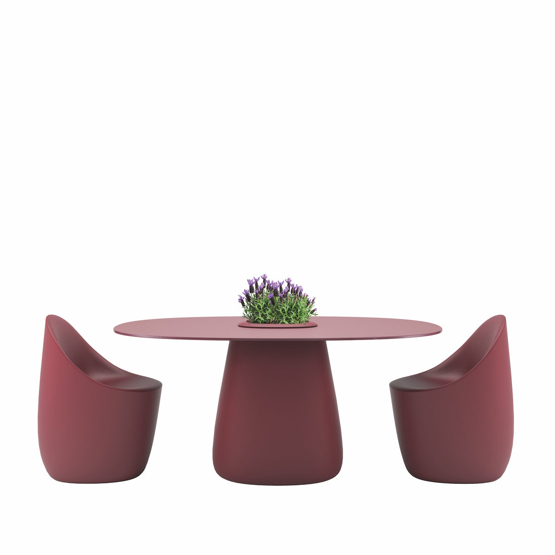 Outdoor Sitzgruppe Cobble Table 160 in der Farbe Rot