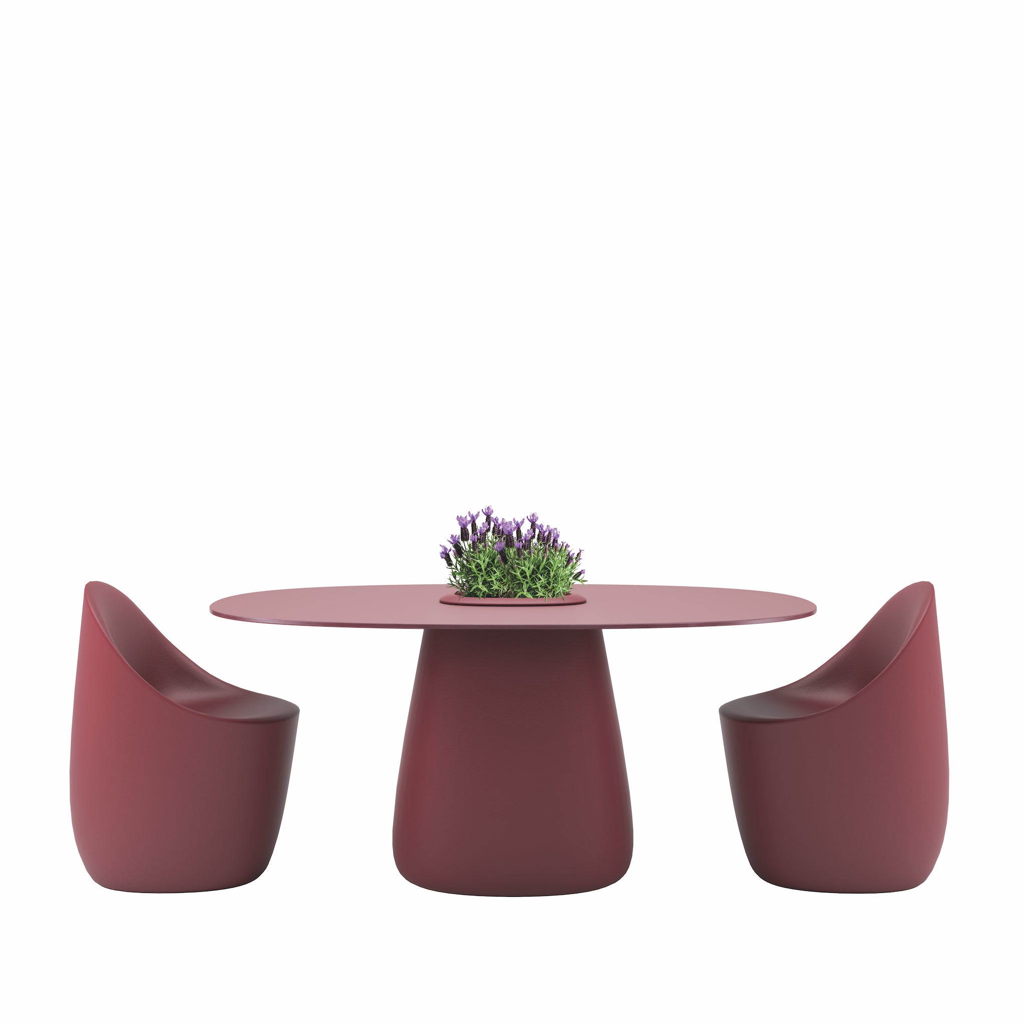 Outdoor Sitzgruppe Cobble Table 160 in der Farbe Rot