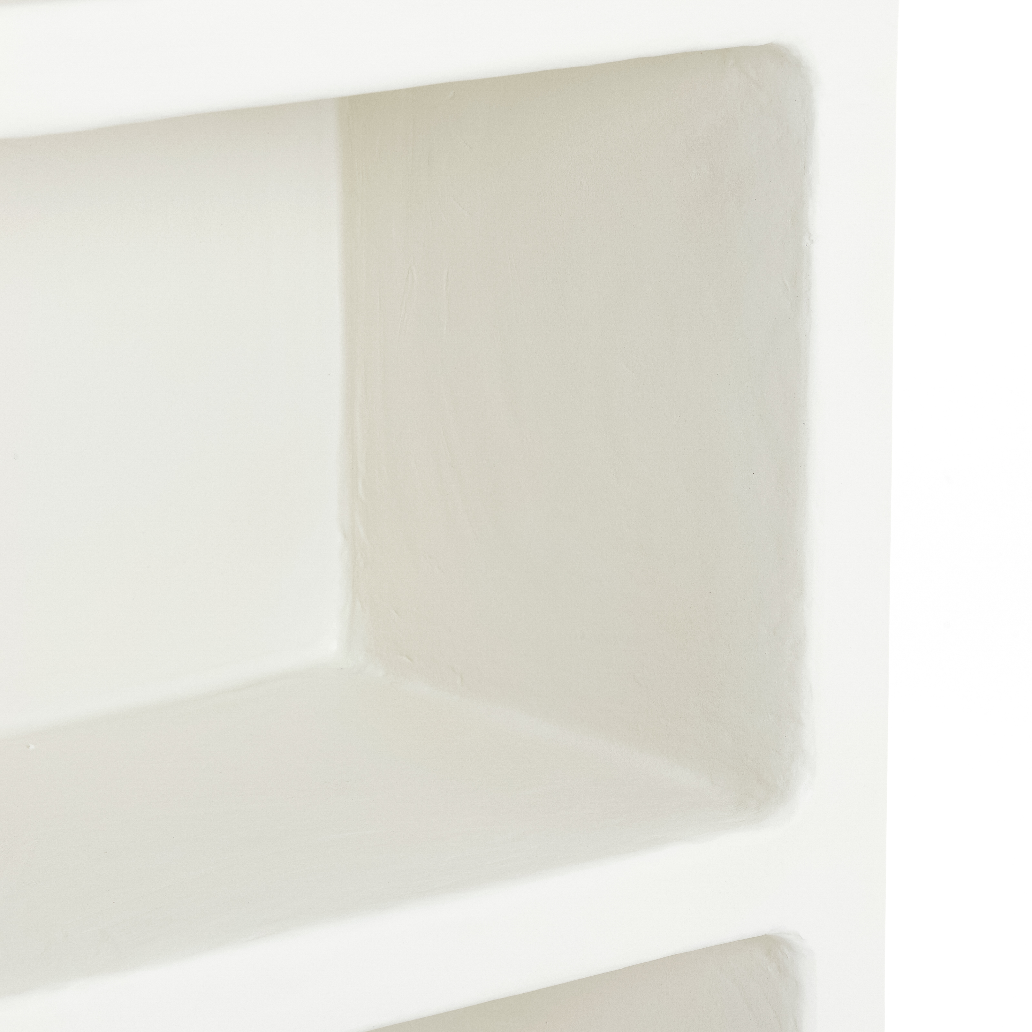 Detailaufnahme des Light & Living NAHUA Schranks in Crème.