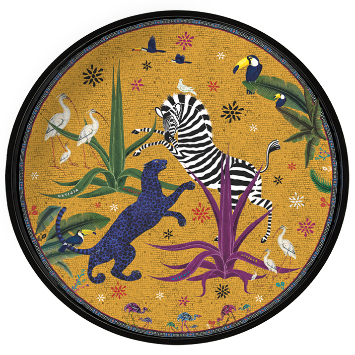 Rundes Lacktablett „Jungle Sahara“ Ø40 cm – von Ortigia Sicilia