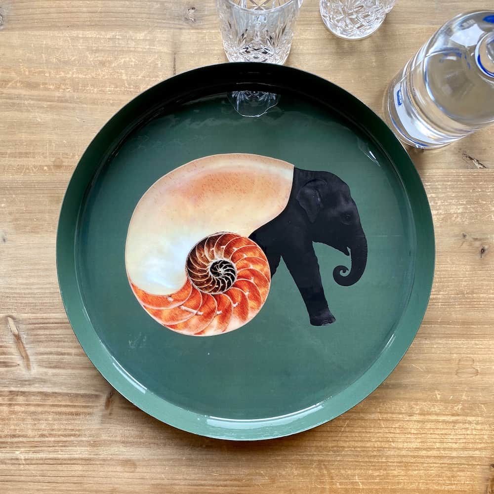 Tablett SHELLEPHANT von GANGZAI mit Elefant-Muschel-Design