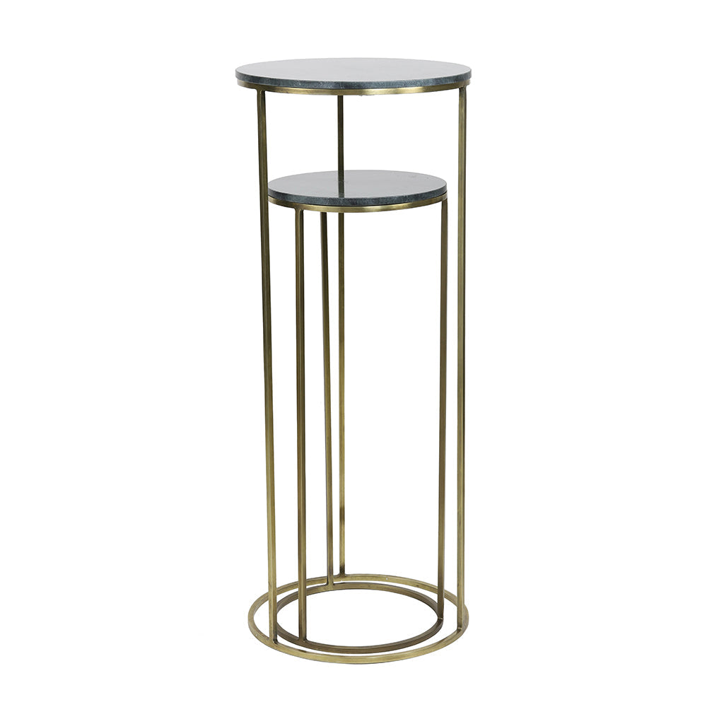 Säulen RICARDO grün Marmor + antik Bronze von Light and Living