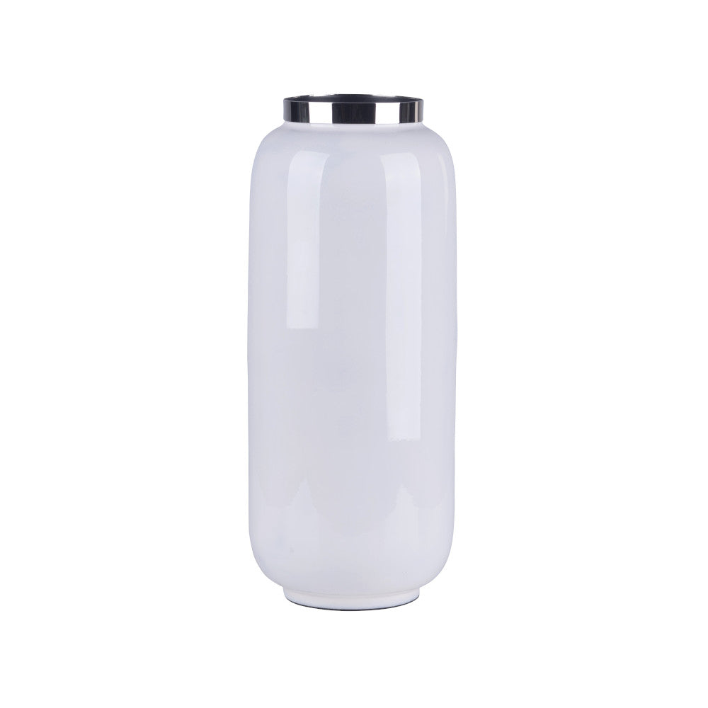 Vase SAIGON M in Weiss/ Silber 30 cm