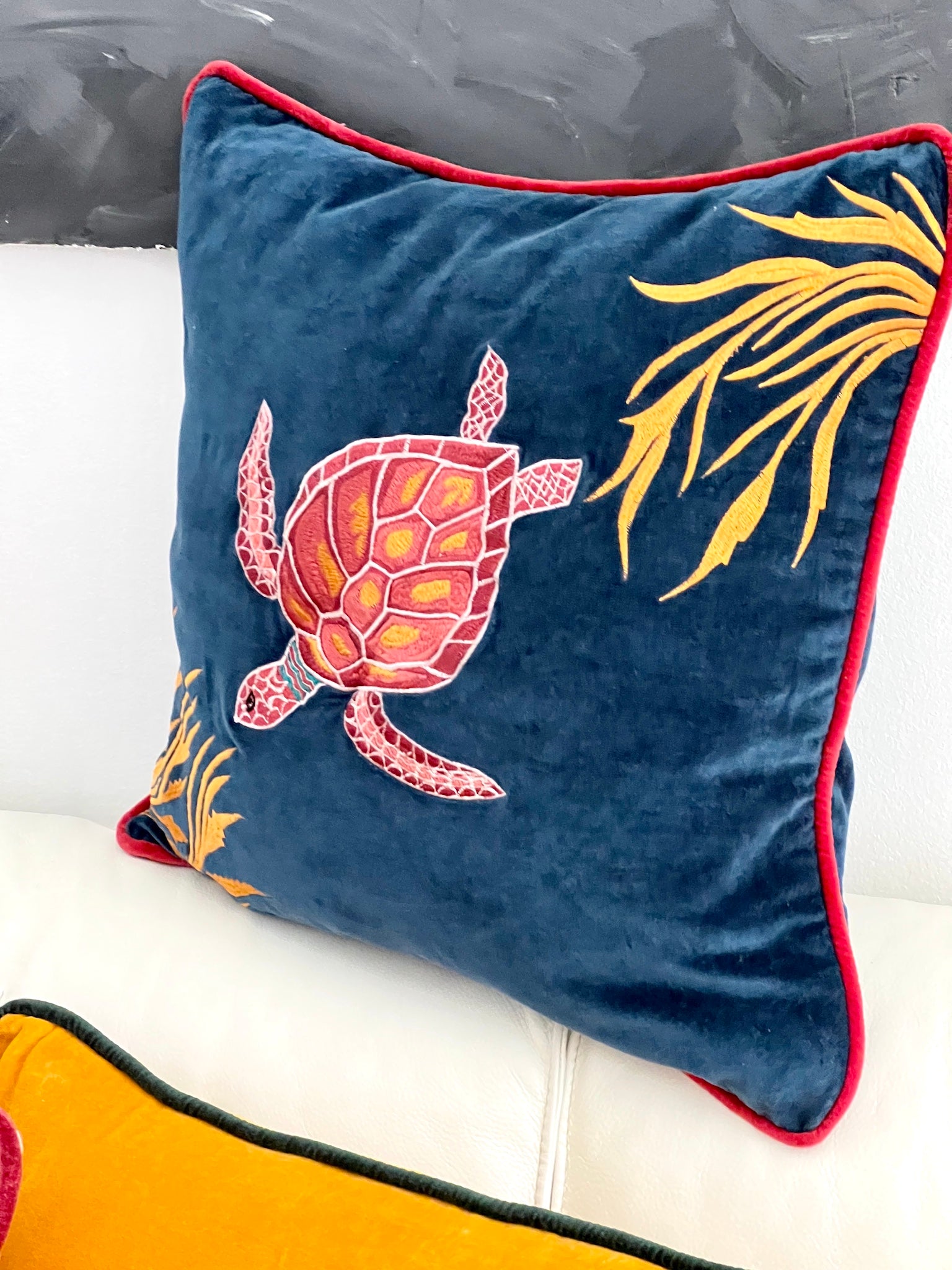Kissen Schildkröte aus Samt