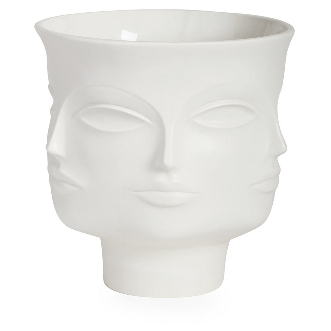 Große DORA MAAR CENTERPIECE PEDESTAL BOWL aus weißem Porzellan.