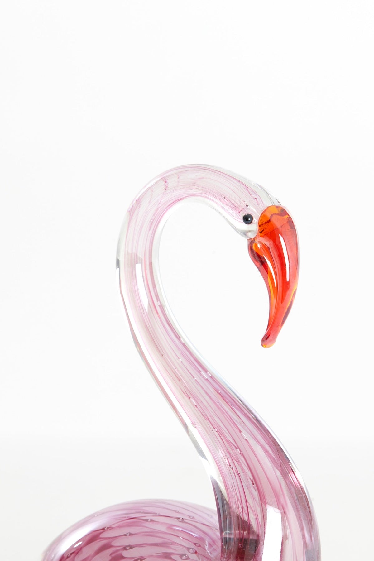 Dekofigur aus Glas - Schwan rose
