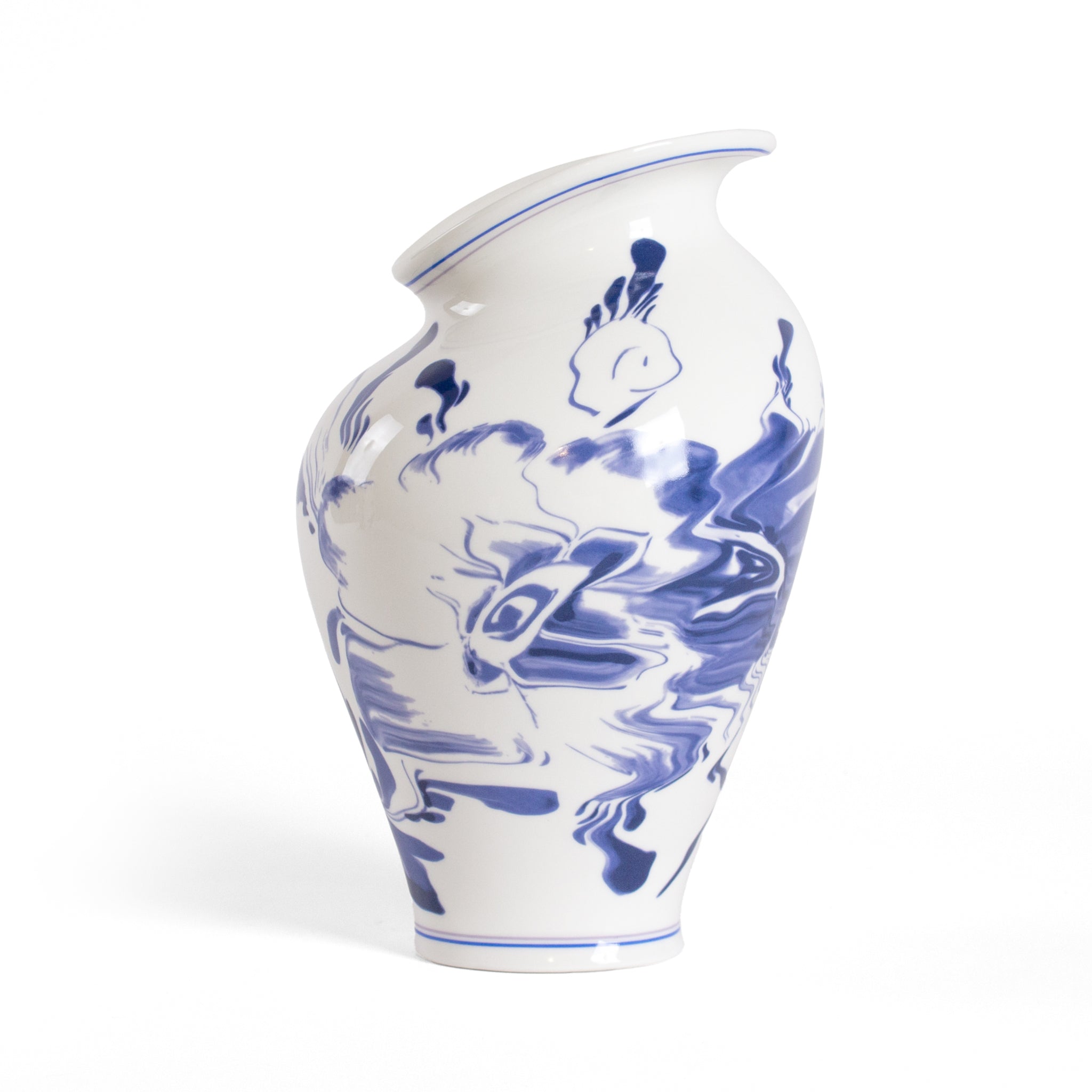 Porzellanvase im Delft-Stil mit modernem Twist von Seletti