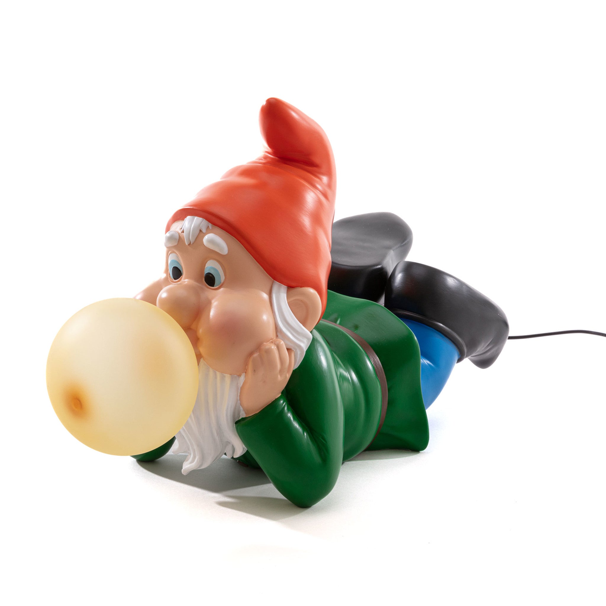 Lustige Zwergenlampe mit bunter Kleidung und Lichtfunktion