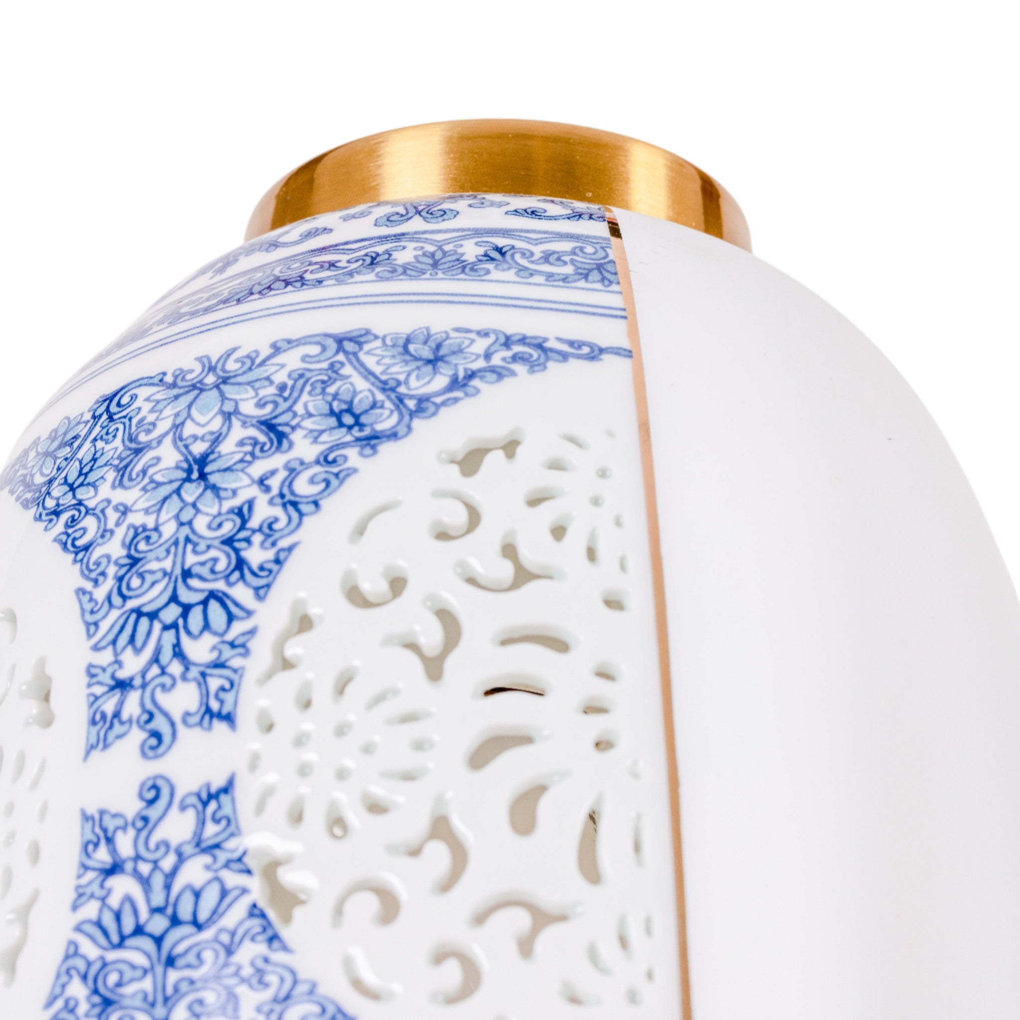 Porzellanlampe von Seletti mit klassischem Dekor und goldenen Akzenten