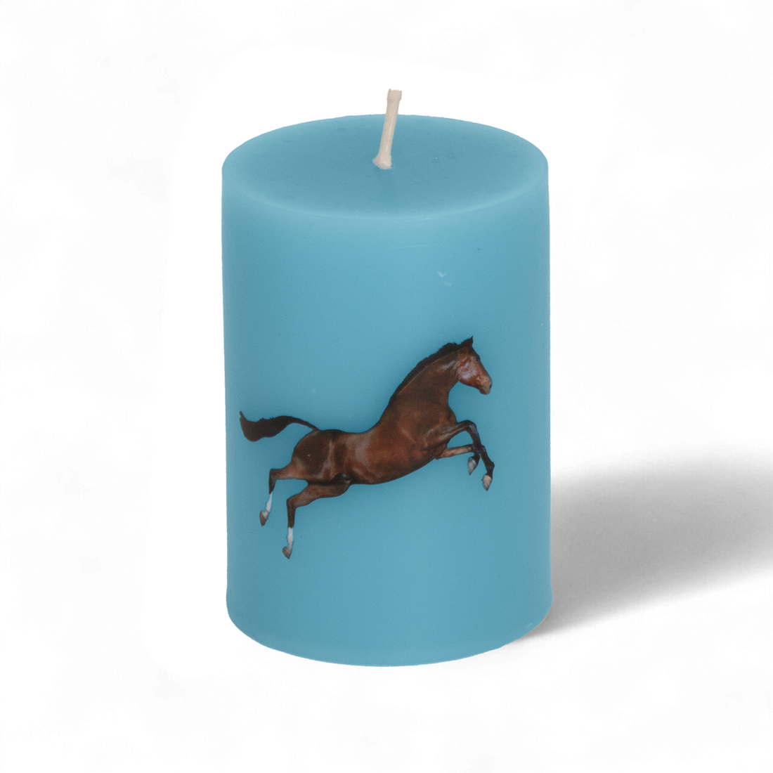 Seletti Kerze HORSE in Blau mit Pferdemotiv