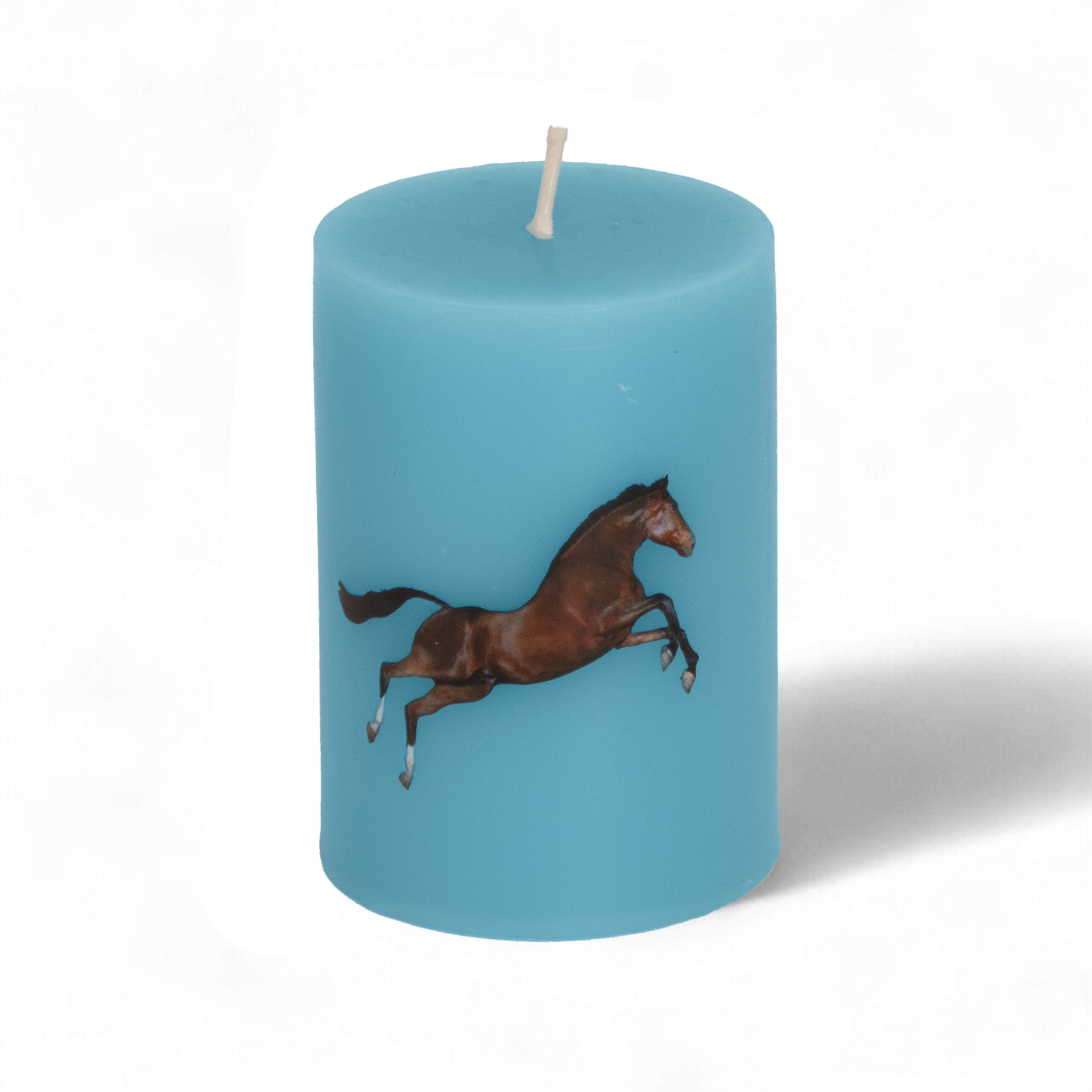 Seletti Kerze HORSE in Blau mit Pferdemotiv