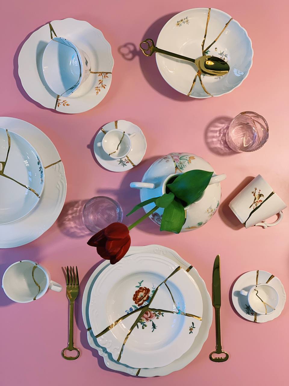 Design Suppenteller Kintsugi aus hochwertigem Porzellan