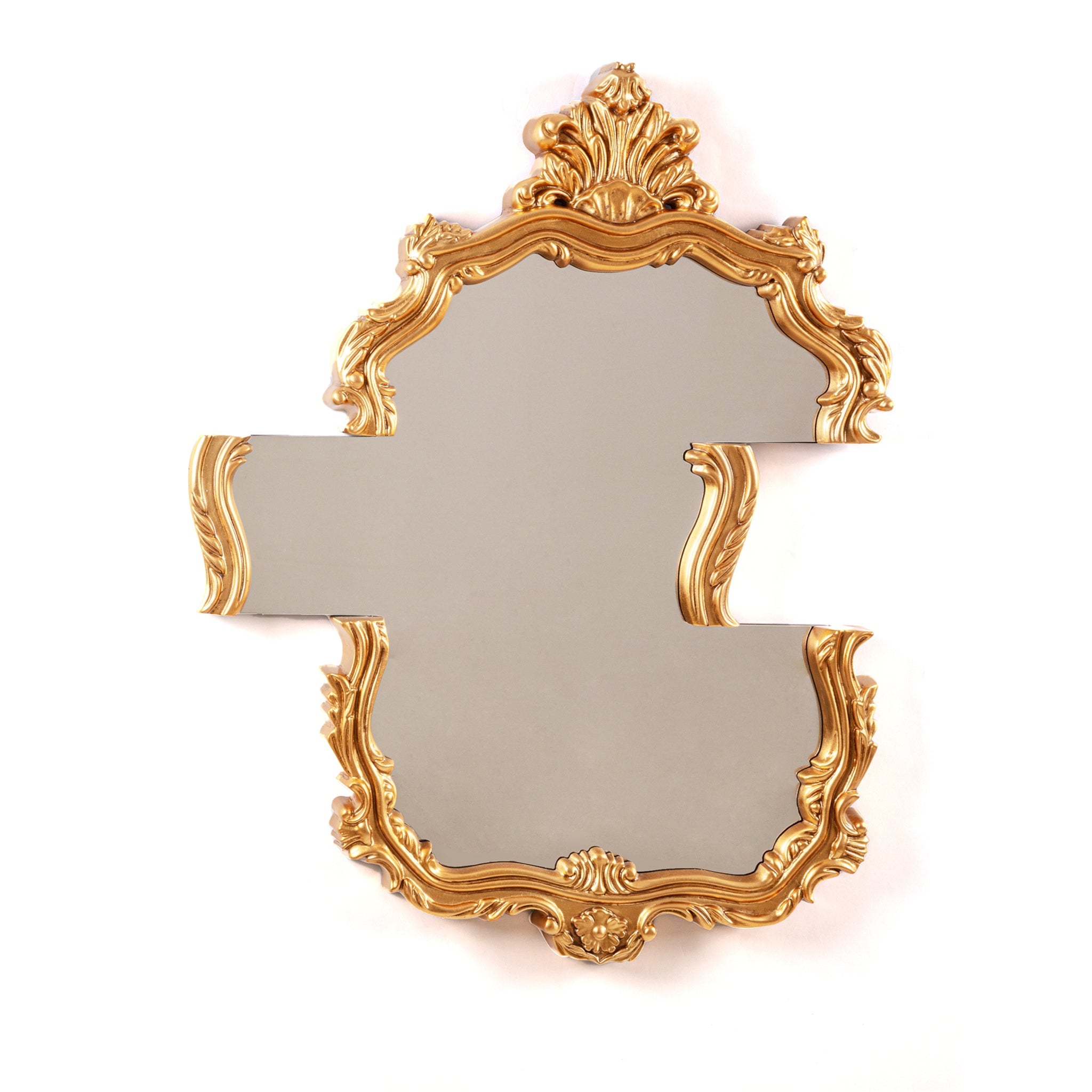 Seletti Tetris Mirror – goldener Designer-Spiegel mit barocker Form