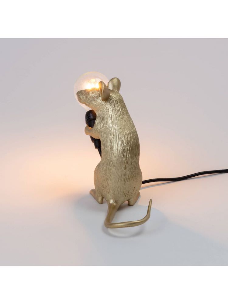 Tischlampe MOUSE sitzend gold