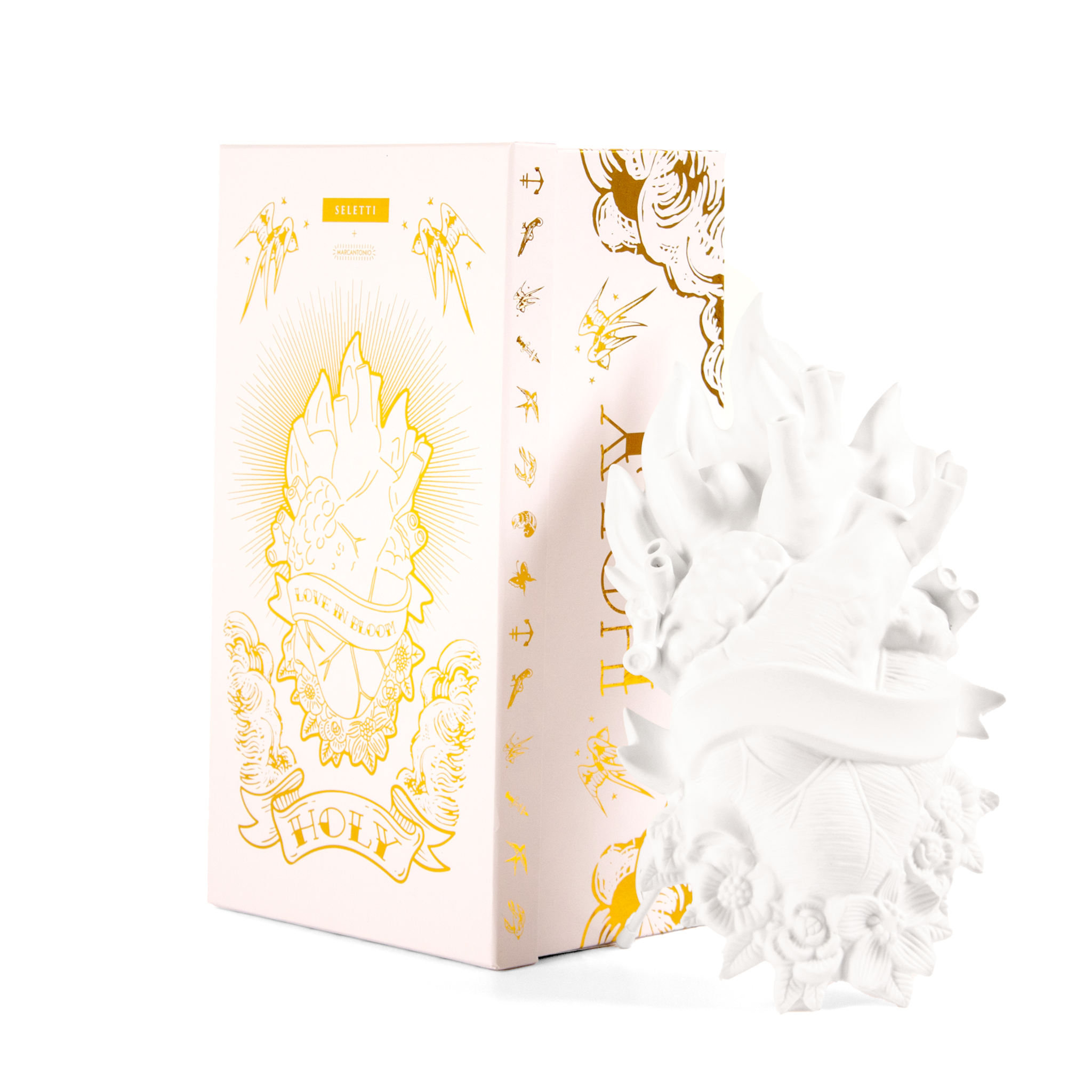 HOLY LOVE IN BLOOM VASE – Porzellanskulptur mit floralen Details