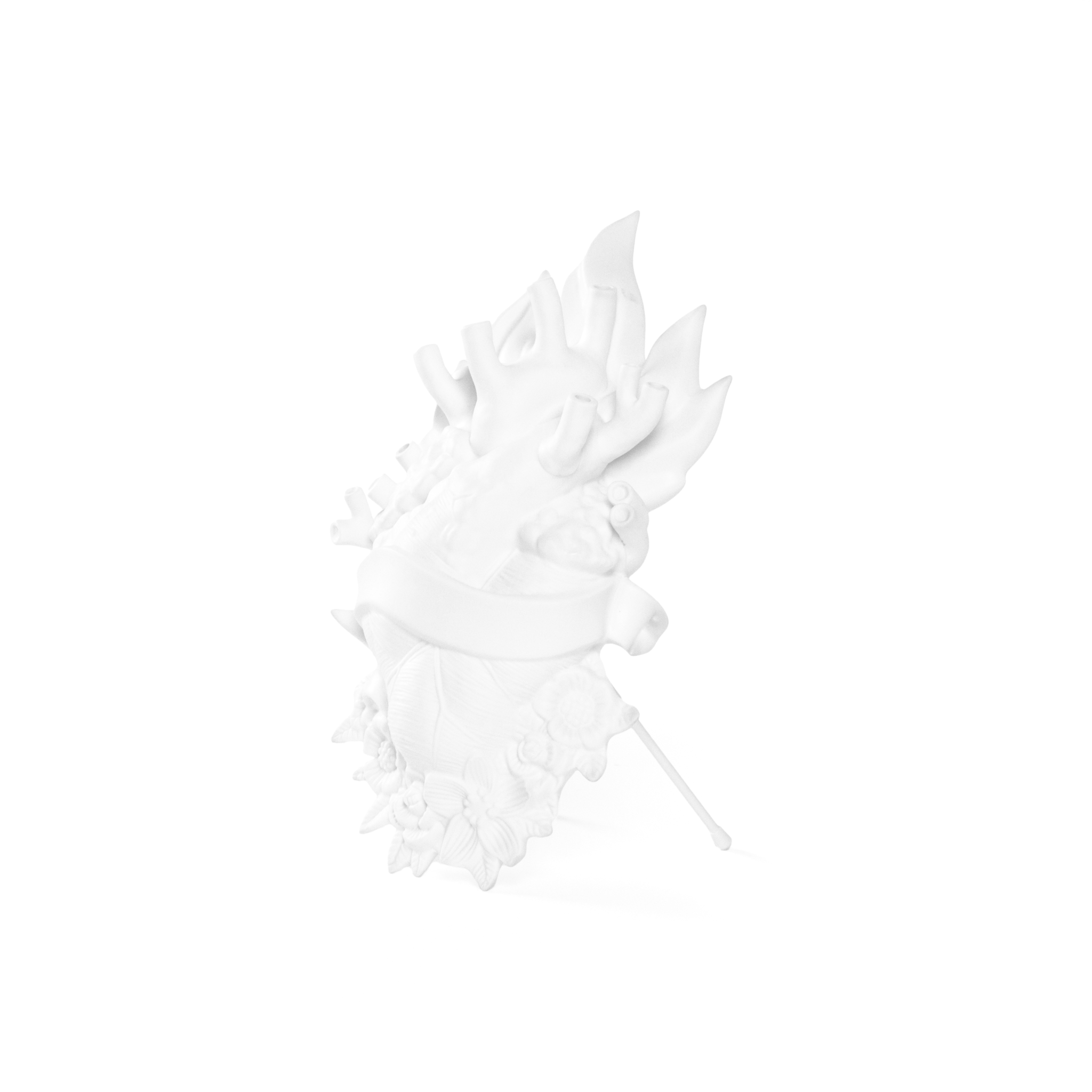 Seletti HOLY LOVE IN BLOOM VASE aus weißem Porzellan mit Reliefstruktur