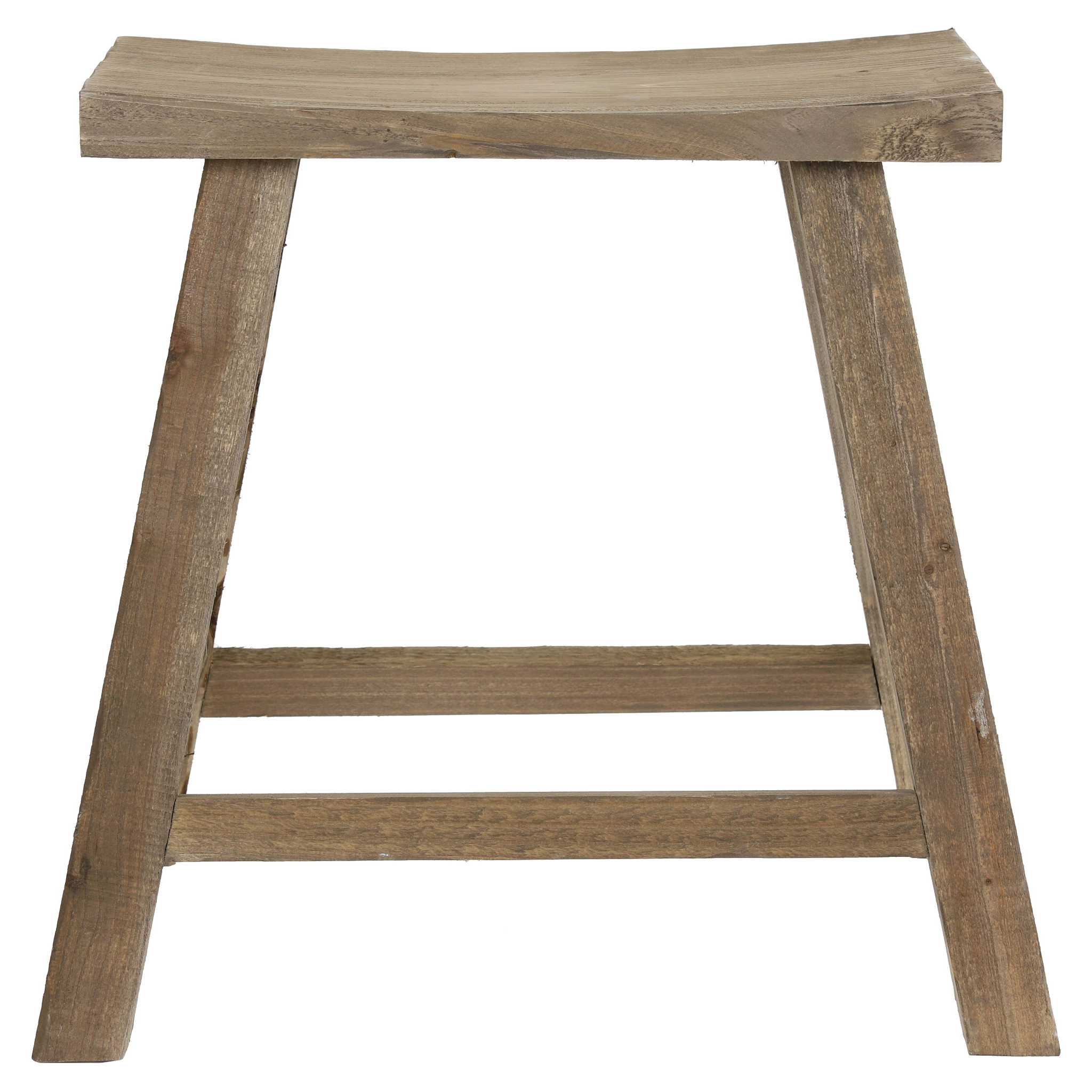 Hocker aus naturbelassenem Holz im minimalistischen Stil