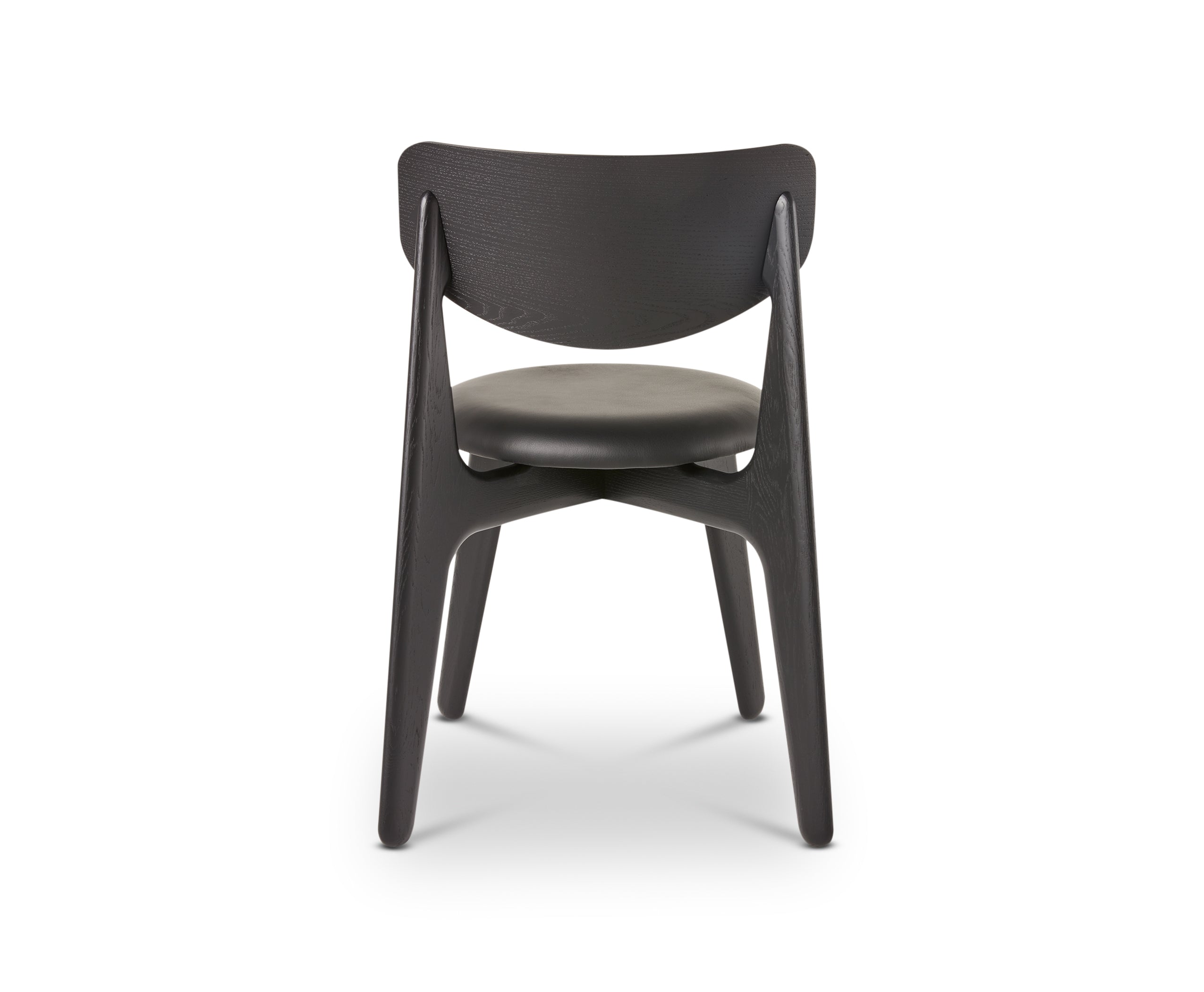 Slab Dining Chair – Black Brushed Oak & Black Leather