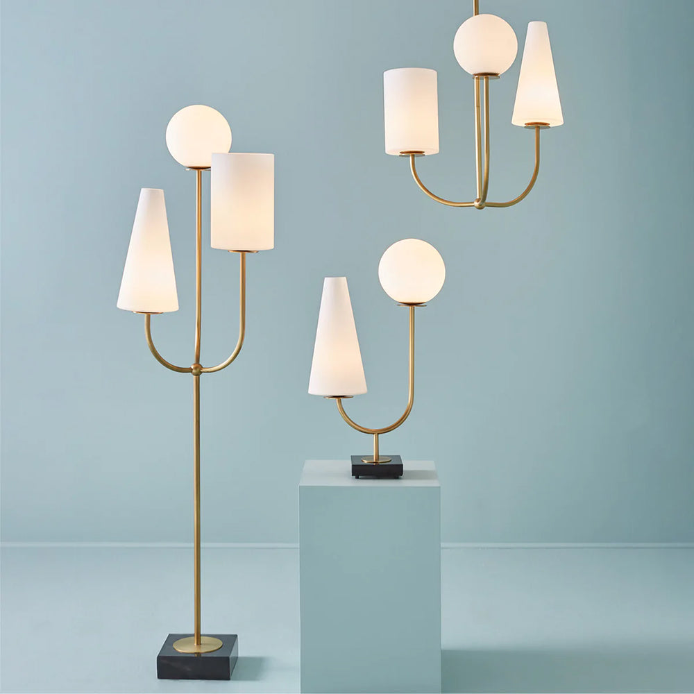 Stehleuchte PARADISO gold, marmor von Jonathan Adler