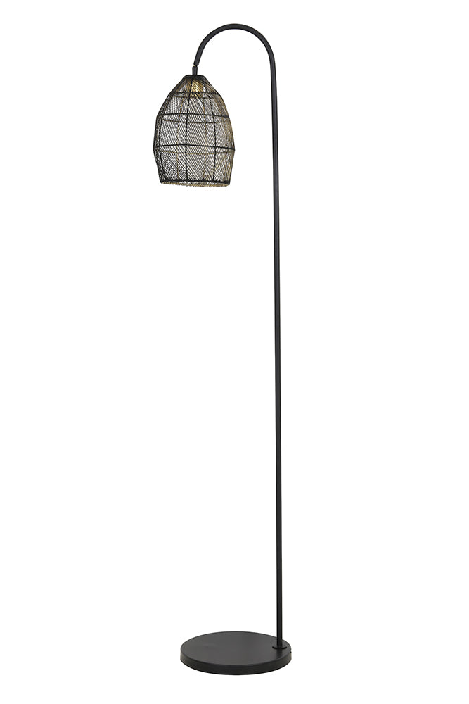 Stehleuchte MEYA in matt schwarz und gold der Marke Light & Living