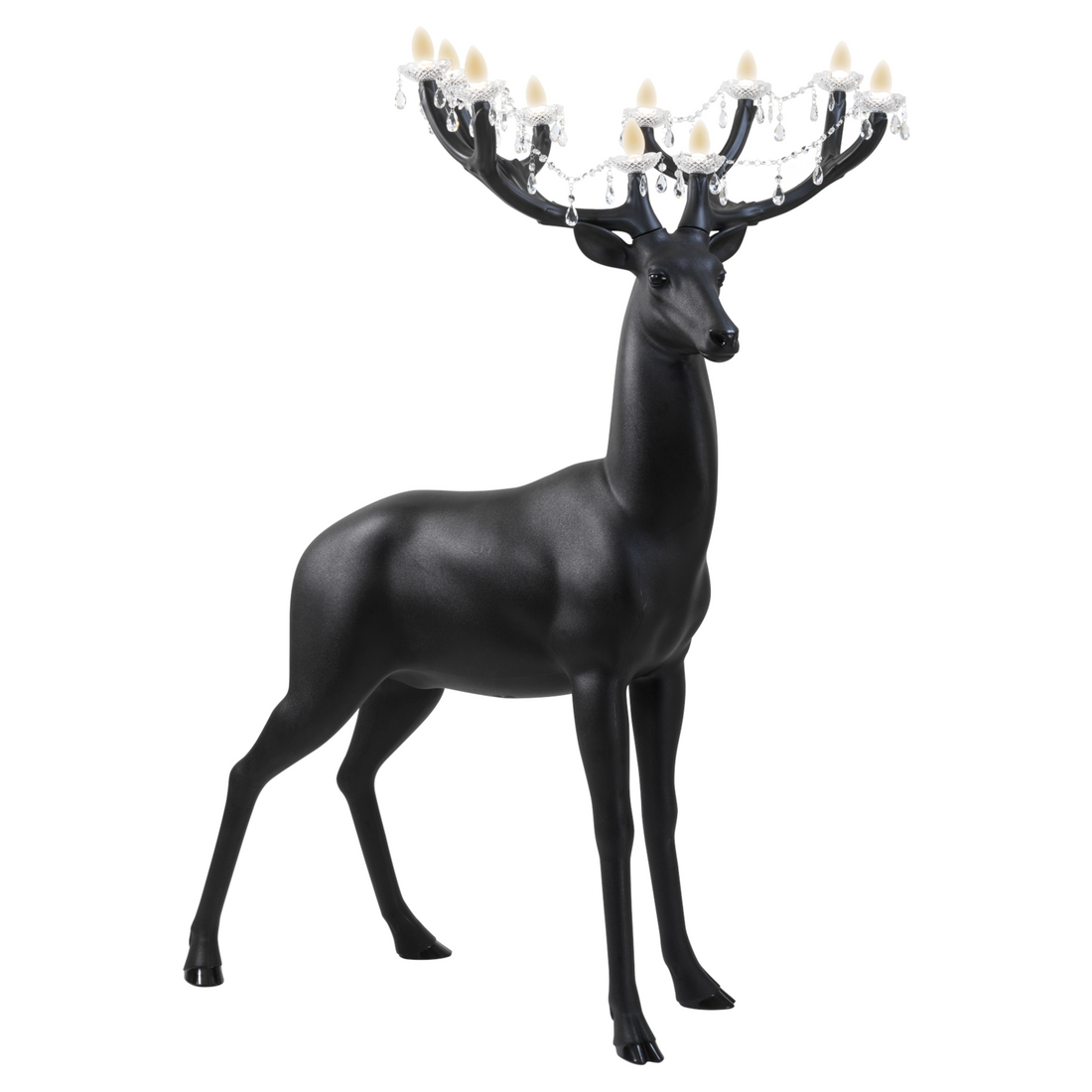 Majestätischer Hirsch SHERWOOD in Schwarz – Designleuchte für Innen- und Außenräume