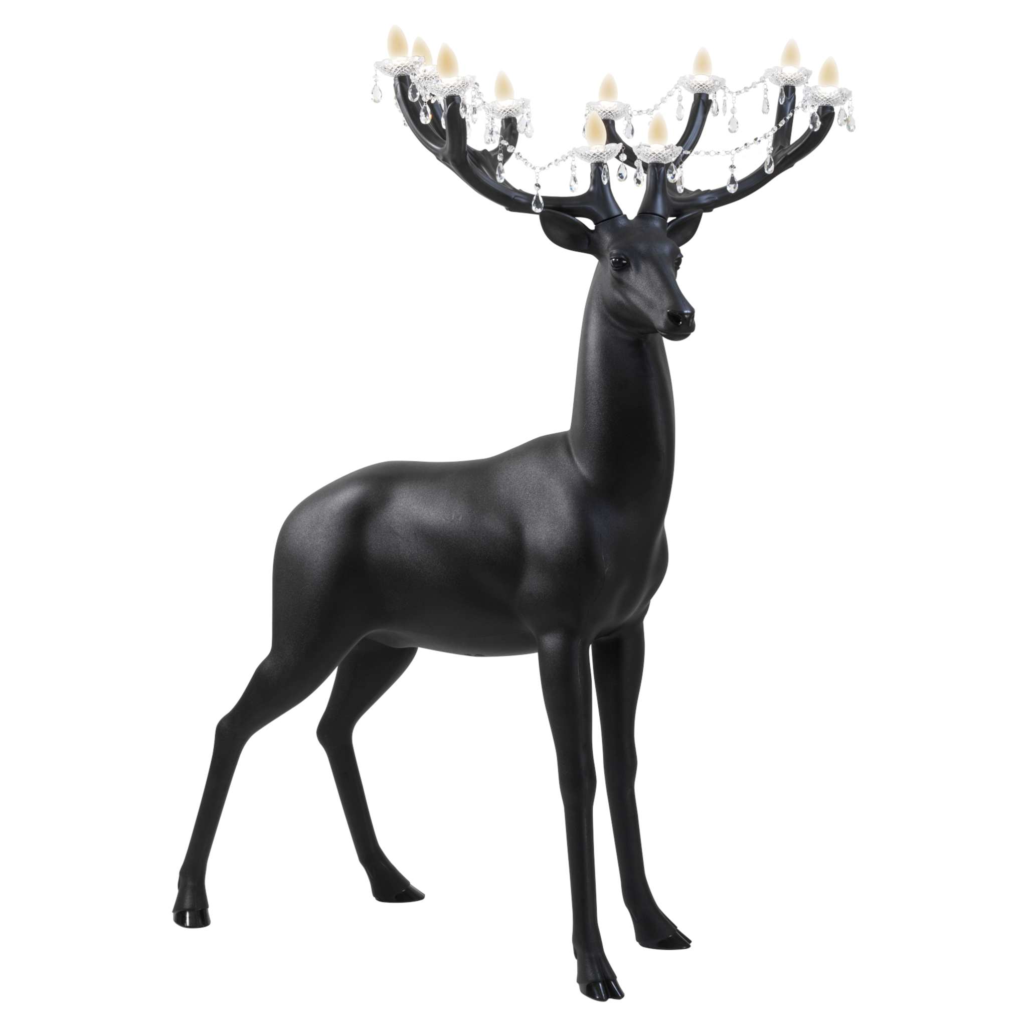 Majestätischer Hirsch SHERWOOD in Schwarz – Designleuchte für Innen- und Außenräume