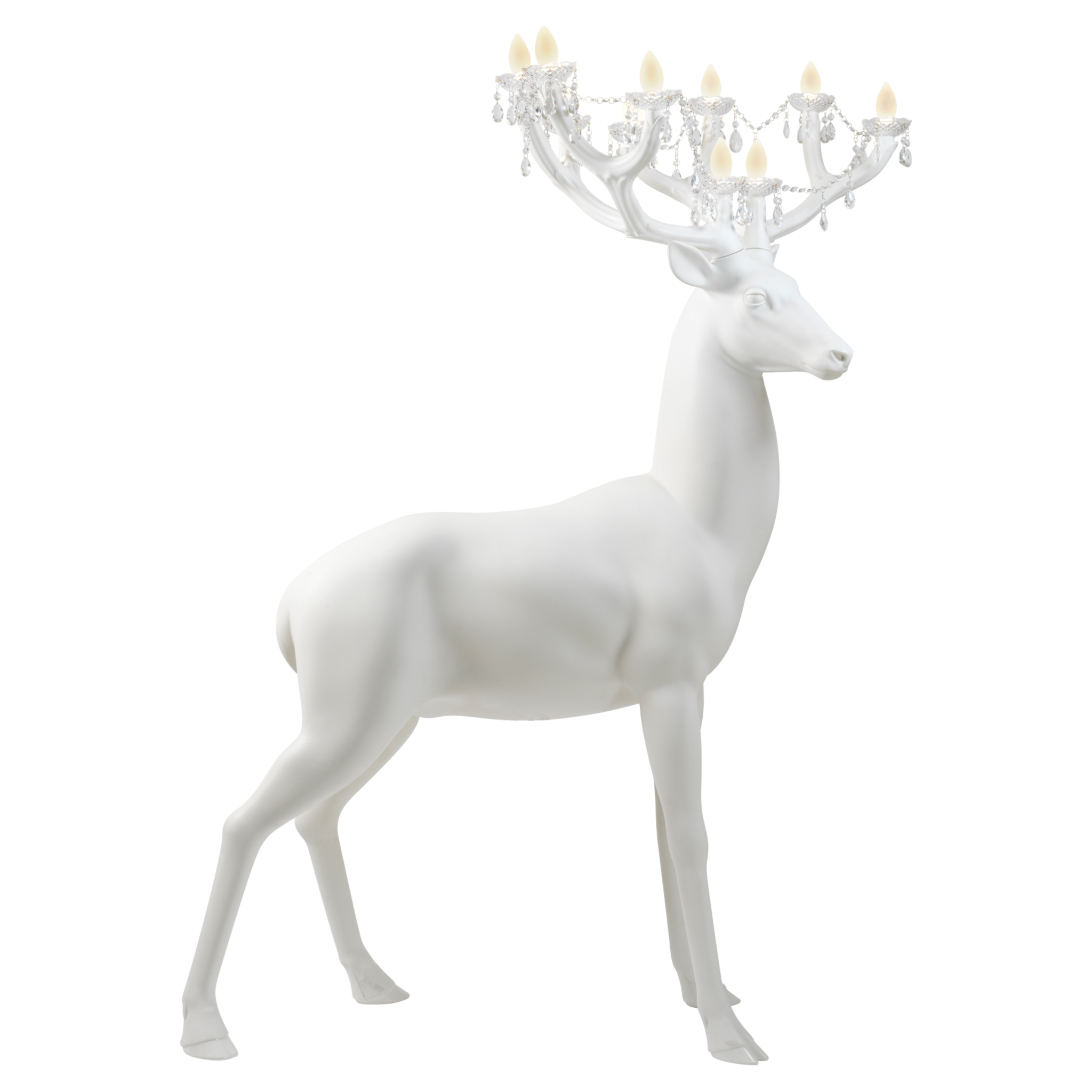 SHERWOOD Designobjekt in Weiß – skulpturale Leuchte für Innen- und Außenbereich