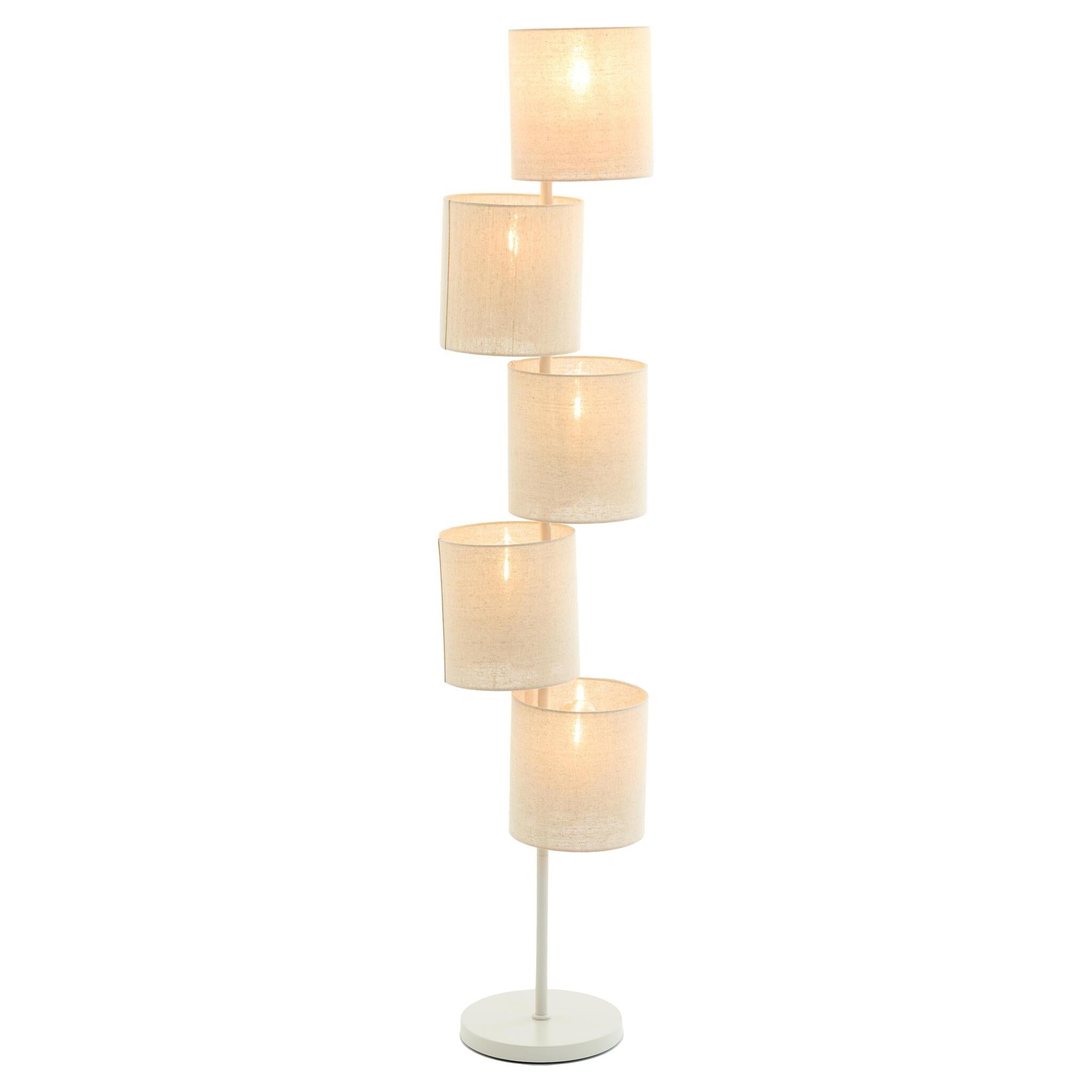 Design-Stehleuchte BENIGNO beige mit runder Formgebung