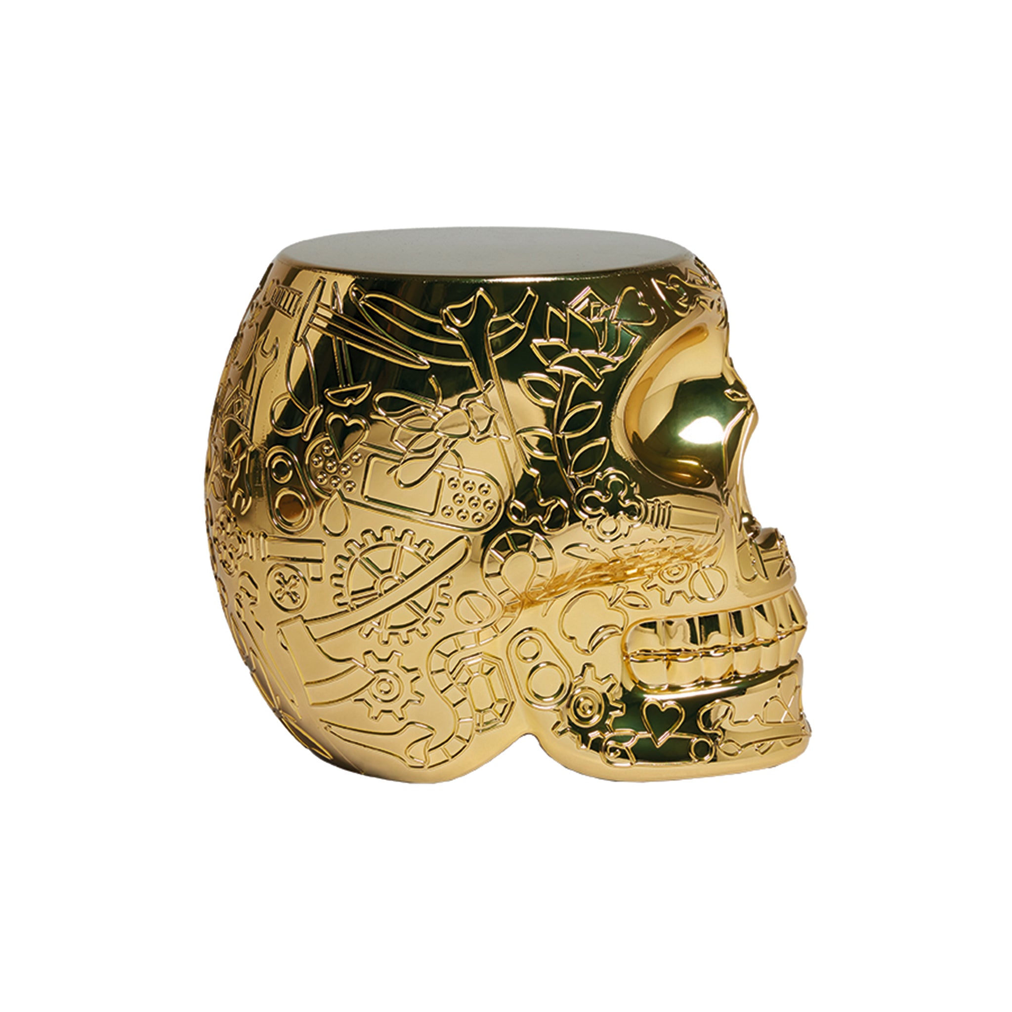 Stuhl & Beistelltisch MEXICO in Gold von Qeeboo
