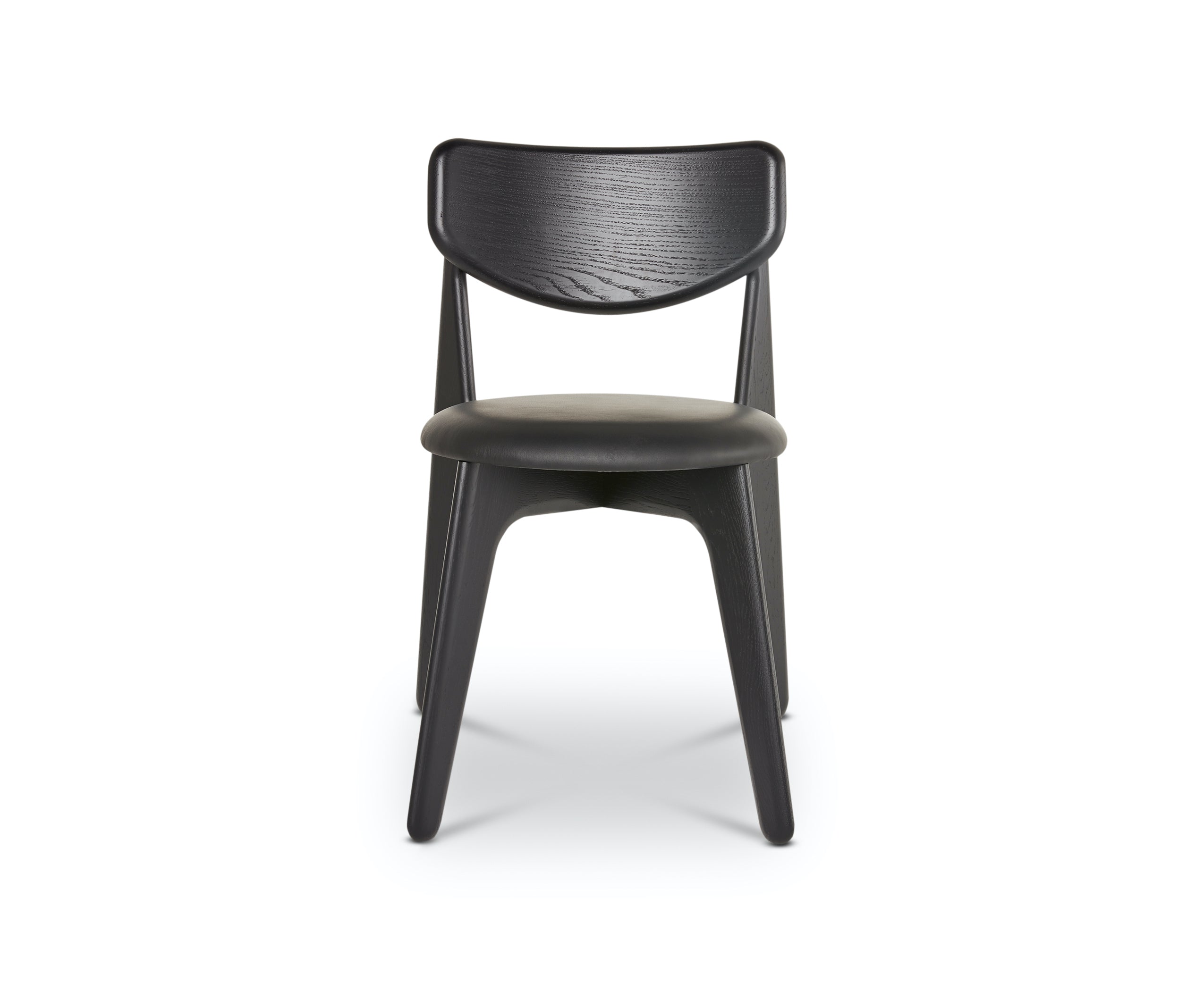 Slab Dining Chair – Black Brushed Oak & Black Leather von Tom Dixon