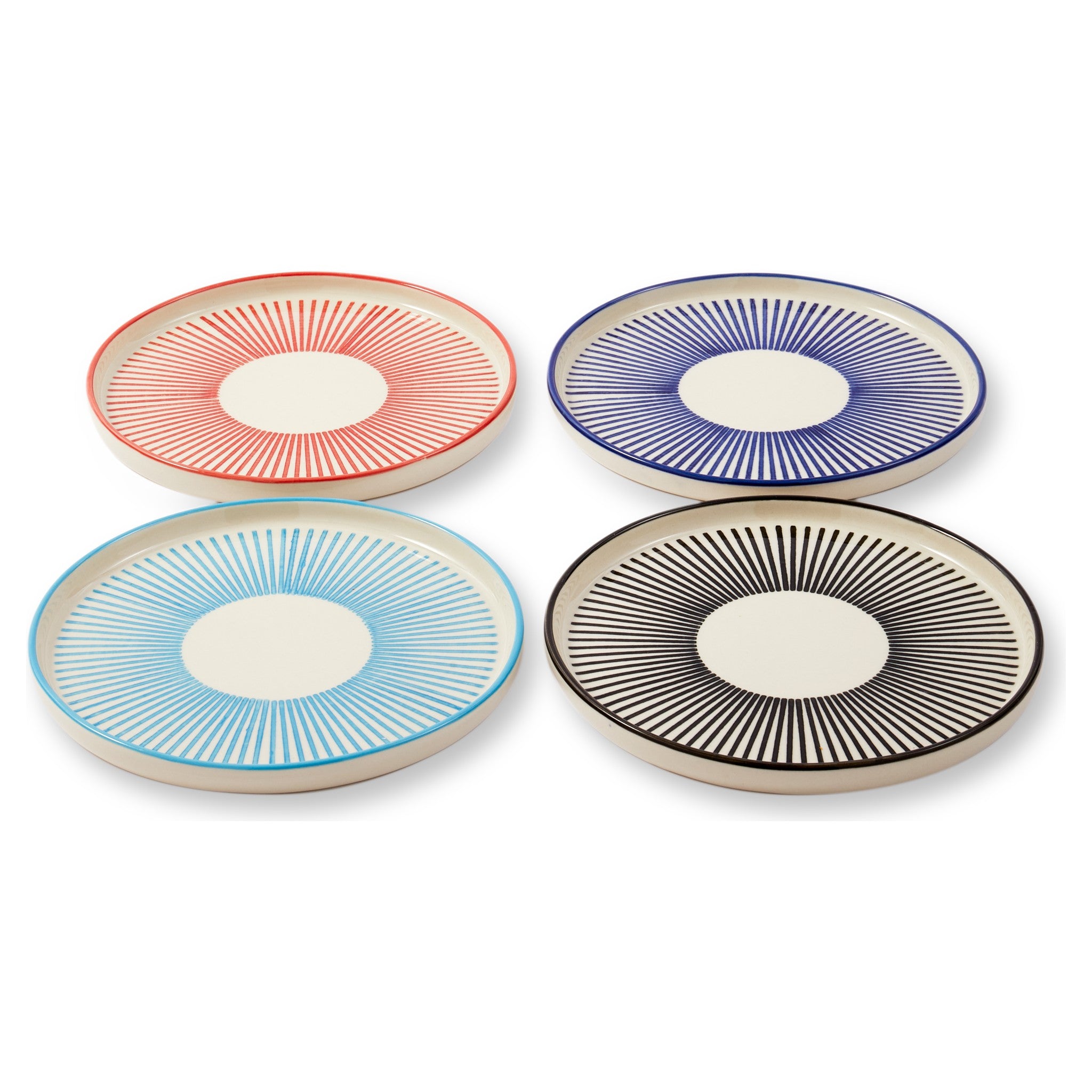 Marine Striped Plates Steingut-Teller gestreift maritim 4er-Set