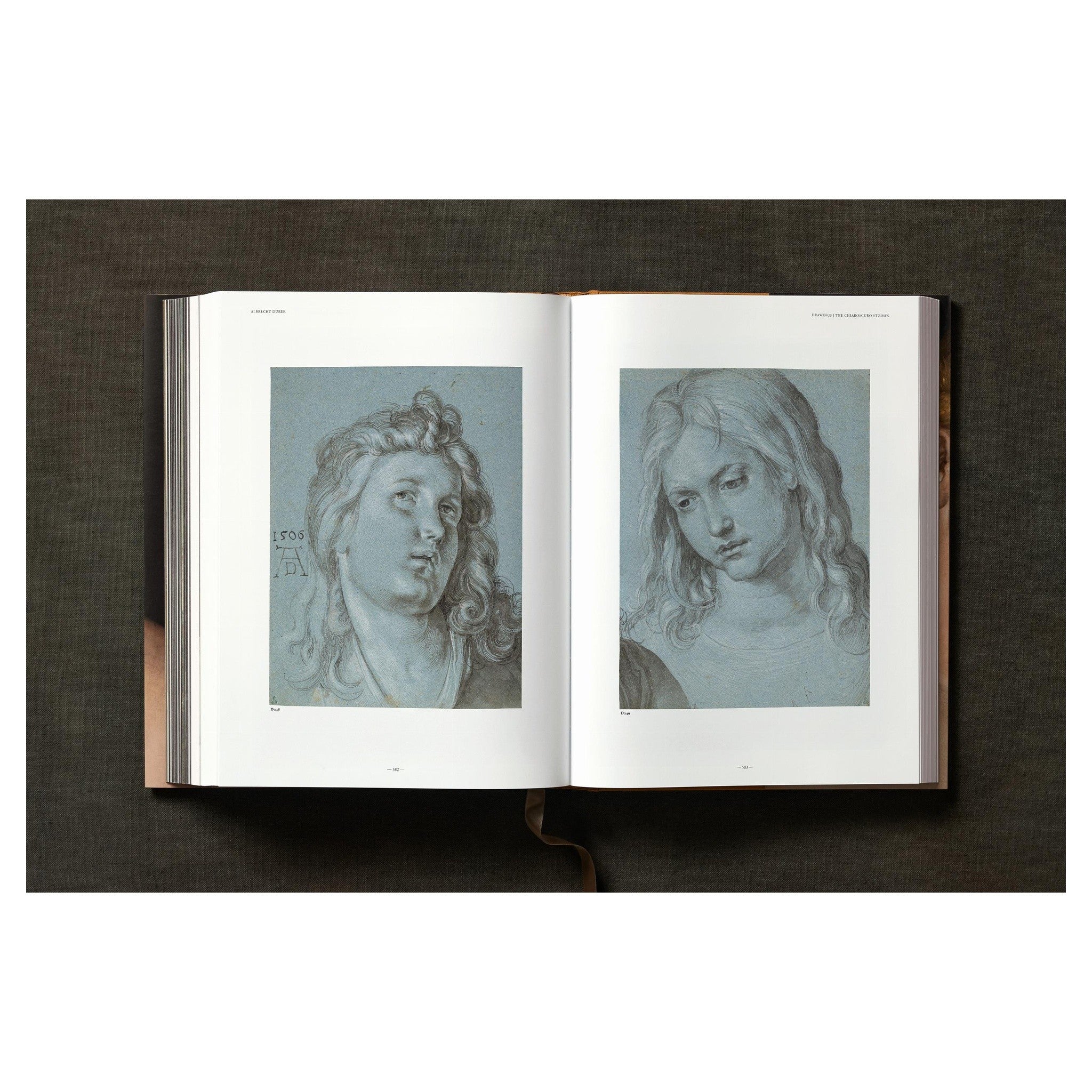 Dürer-Bildband mit detailliertem, fein gemaltem Gesicht.