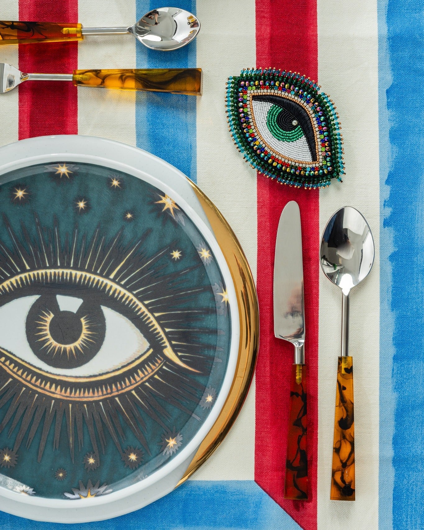 Plato de cristal de Murano EYES, verde oscuro Ø28cm