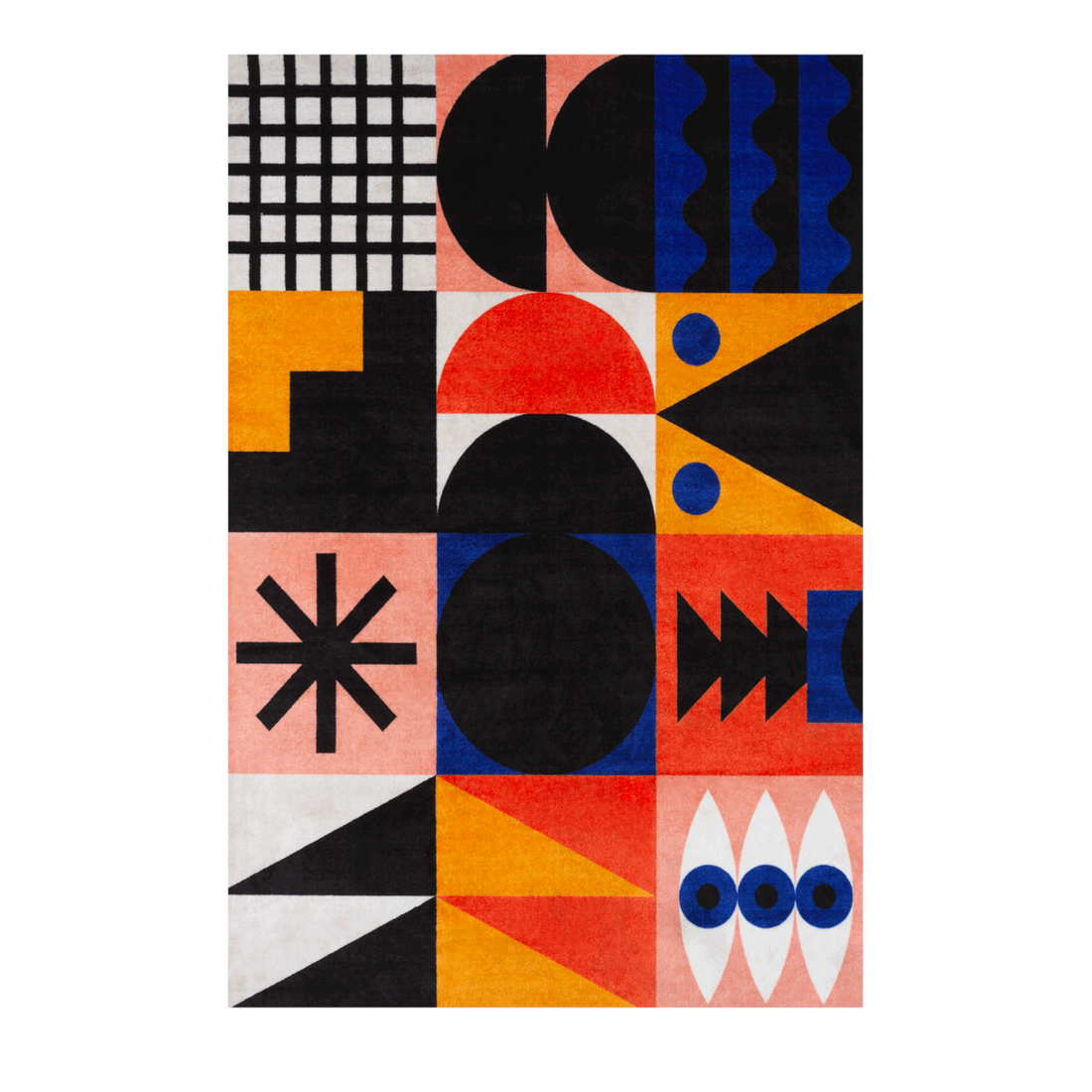 Rechteckiger Teppich mit buntem grafischen Design von Qeeboo