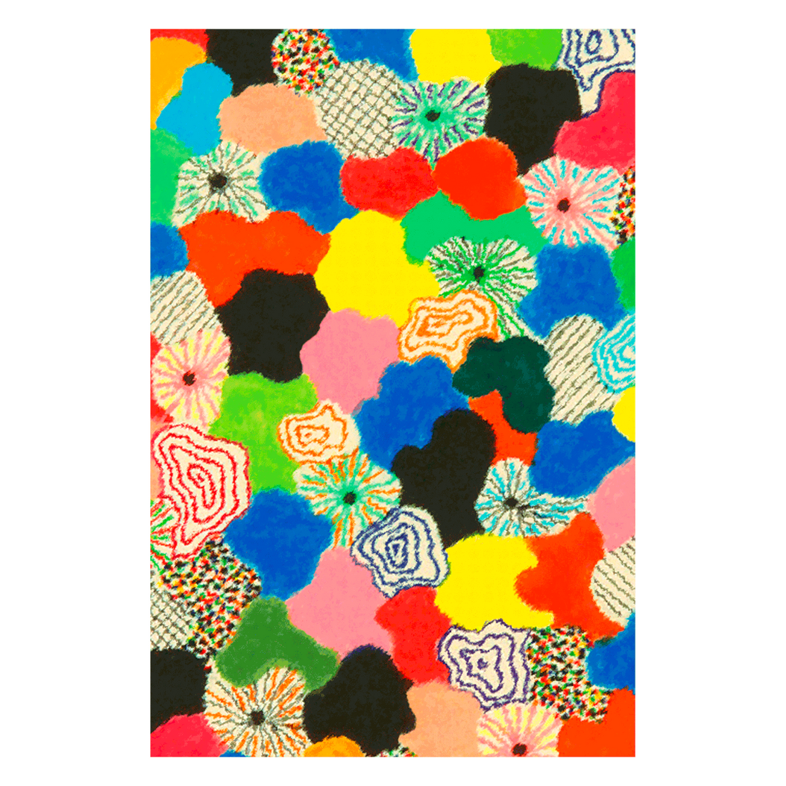 Rechteckiger Patchwork-Teppich in kräftigen Farben von Qeeboo